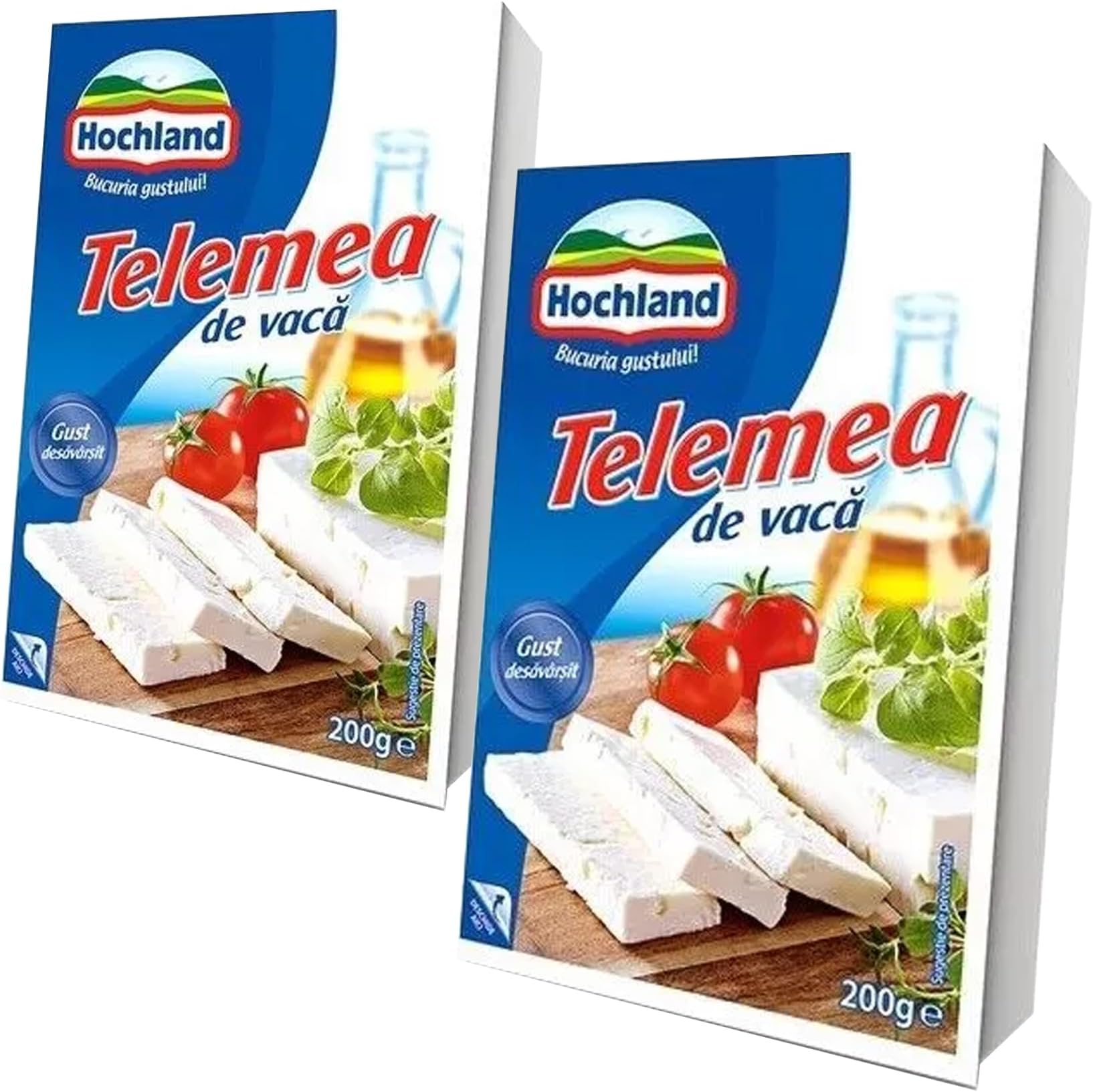Hochland Telemea De Vaca 200g | Cow Milk Cheese | with Creamy Texture and Tangy Aftertaste | German Cheese (Telemea Vaca 200g, 2 Pack)
