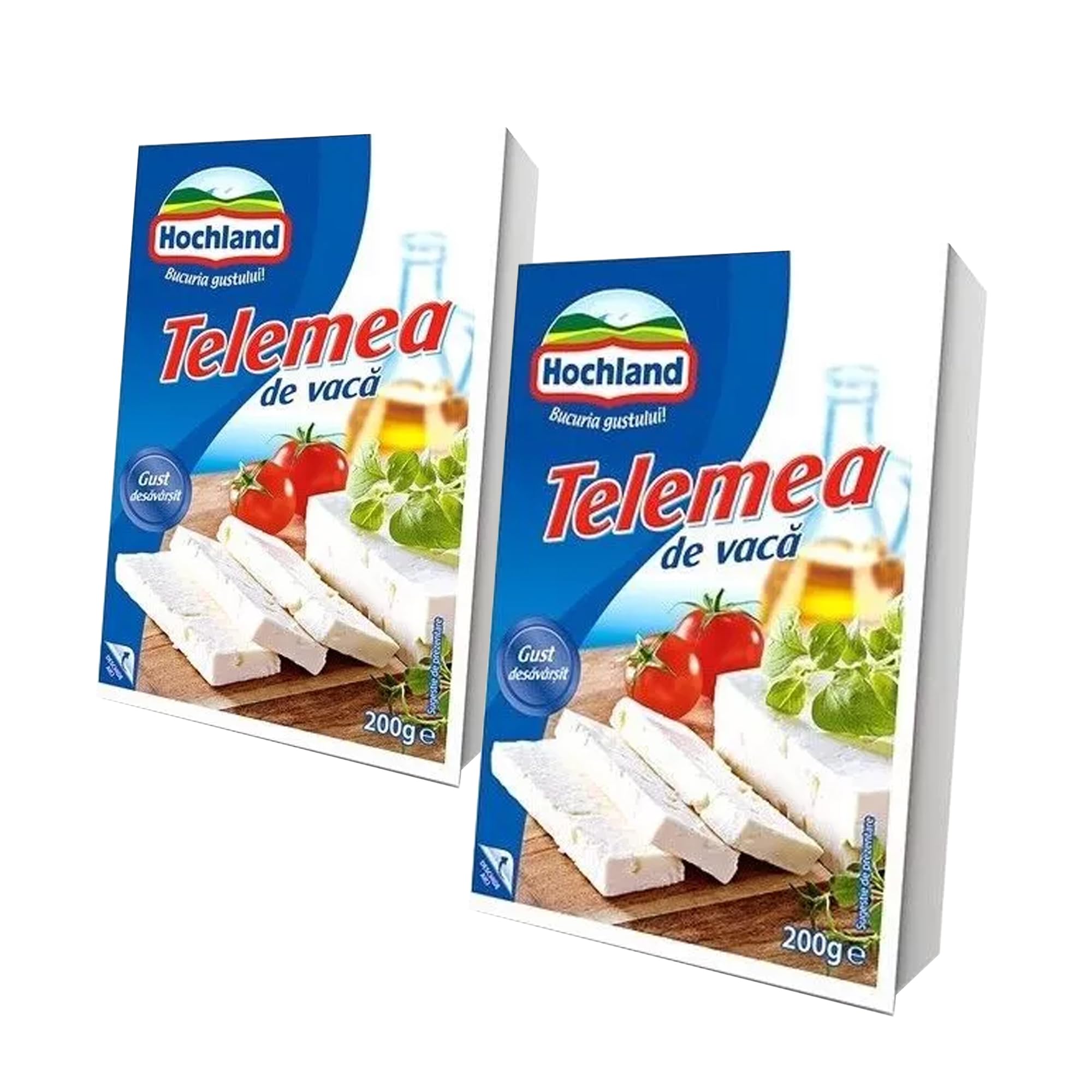 Hochland Telemea De Vaca 200g | Cow Milk Cheese | with Creamy Texture and Tangy Aftertaste | German Cheese (Telemea Vaca 200g, 2 Pack)