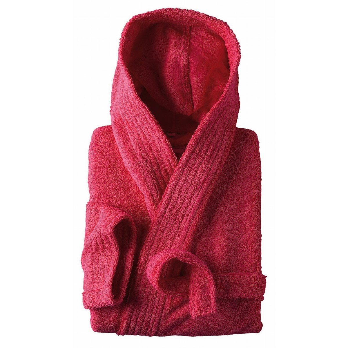 Kinder-Bademantel mit Kapuze, Baumwolle, Frottee, Kokosfarben Gr. 10 Jahre, fuchsia