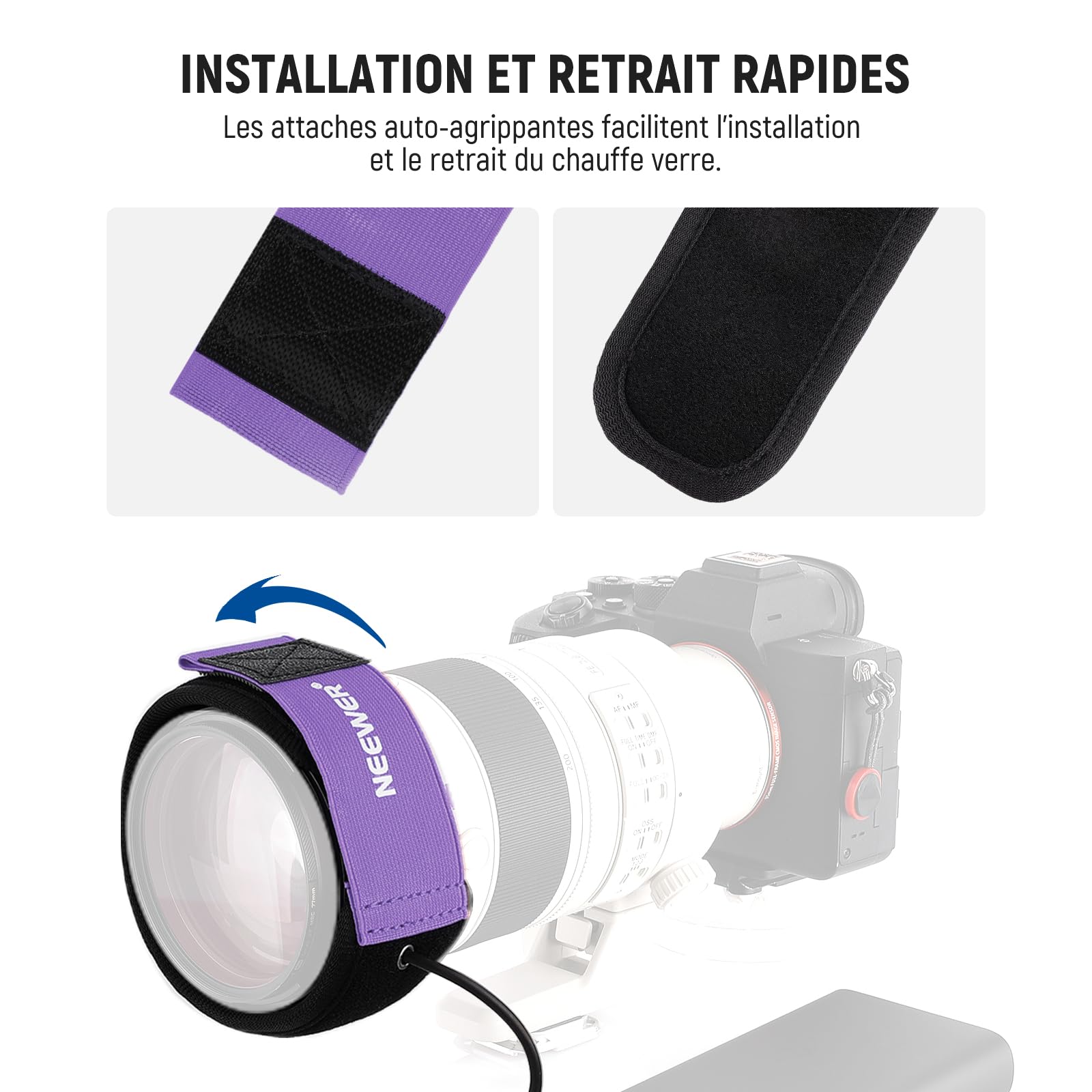 NEEWER 16"/400mm Chauffe-Objectif USB pour Télescope, Bande Chauffante Anti-Buée,3 Niveaux de Température, Empêche Condensation de Rosée pour DSLR Caméra sans Miroir Jumelles Astrophotographie, HW-29B