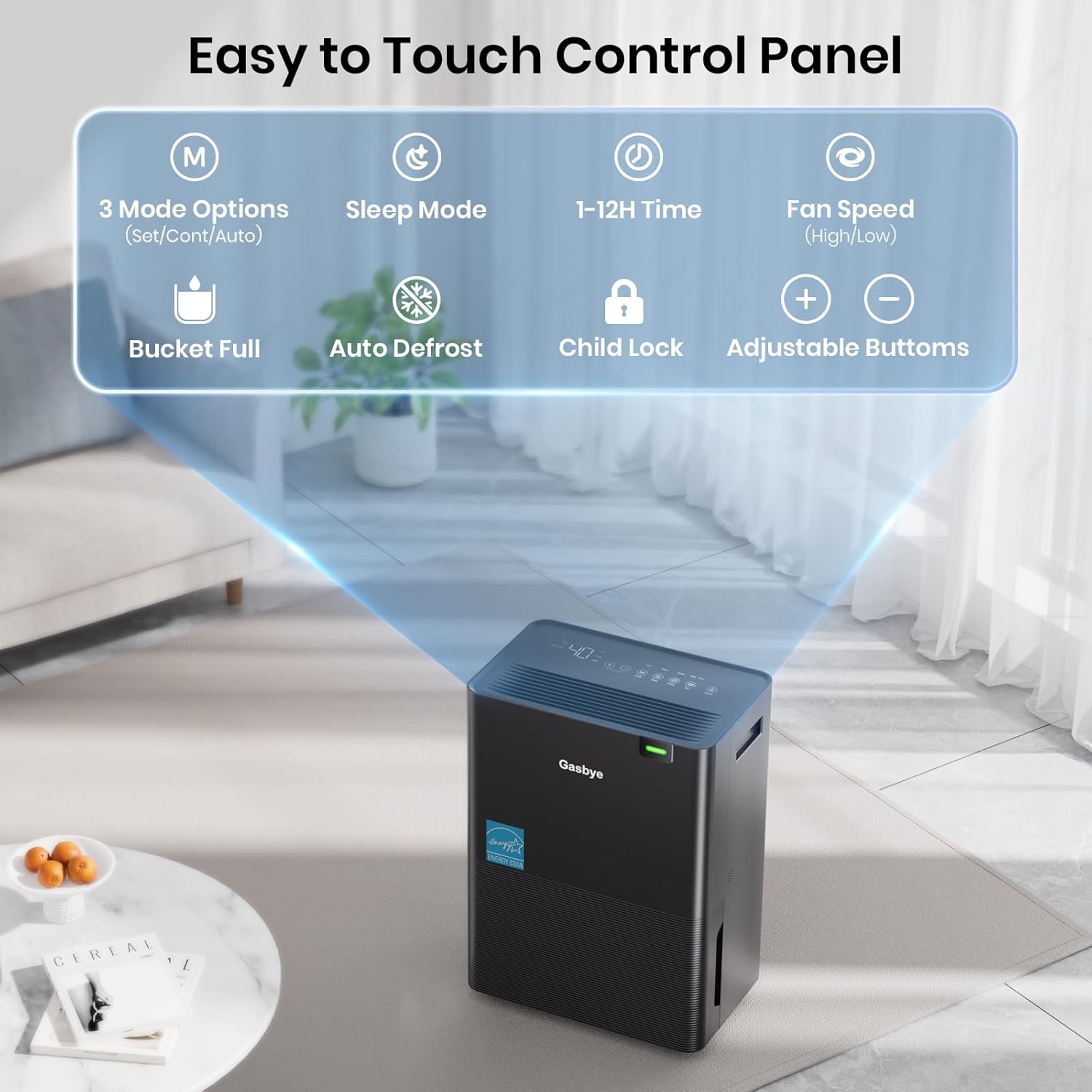 4500 Sq.Ft. 2026 Energy Star Dehumidifier for Basement with Drain Hose, Max 75 Pints/D Dehumidifier for Large Room, [43dB Quiet Compressor], Easy Drainage, Auto-restart, Black