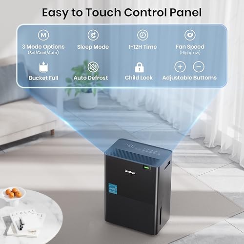 Miniatura 4 de El deshumidificador Energy Star 2024 más eficiente de 3500 pies cuadrados para sótano con manguera de drenaje, deshumidificador máximo de 75 pintasD