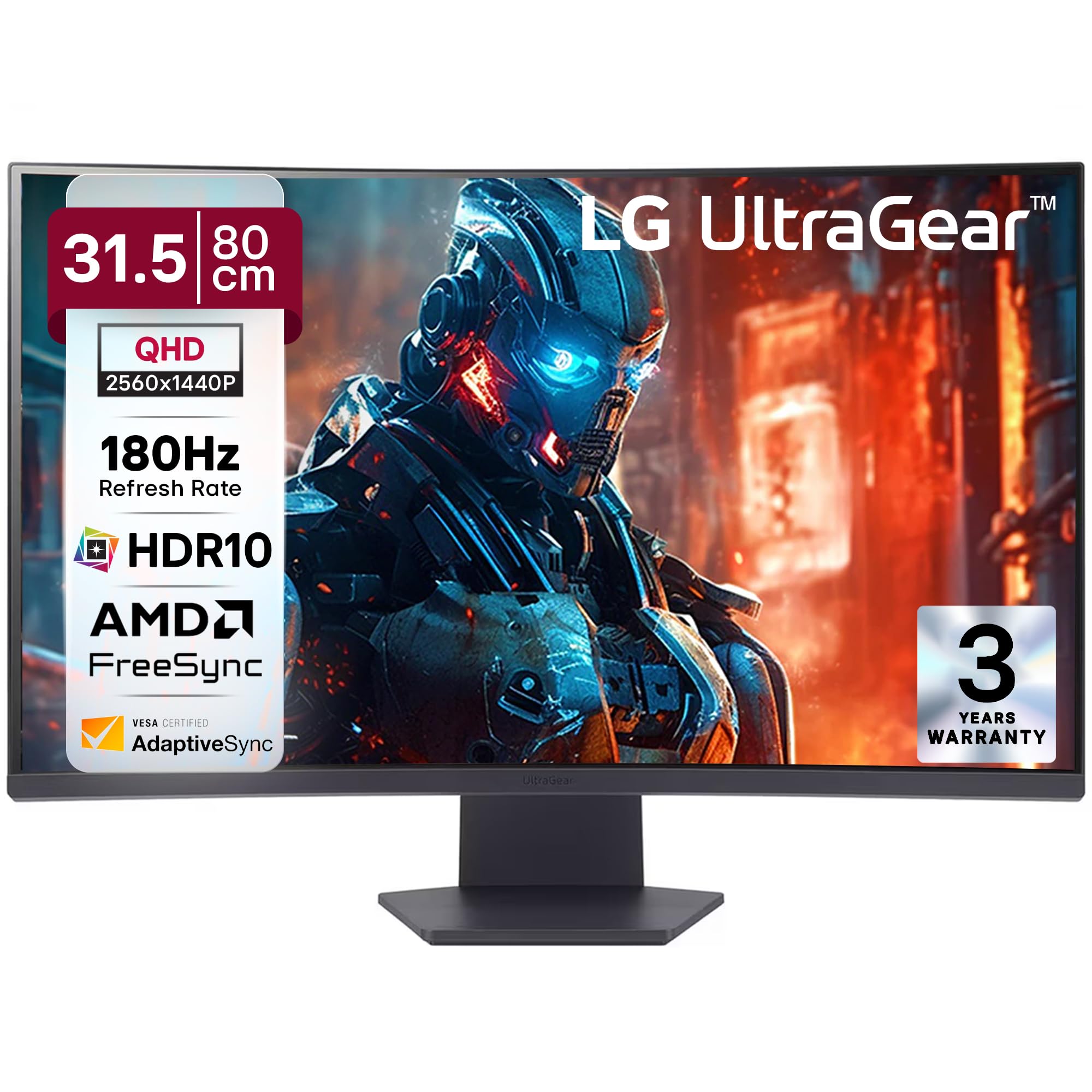 LG 32GS60QC 80cm (32 Inch) Ultragear Curved (1000R) QHD (2560x1440