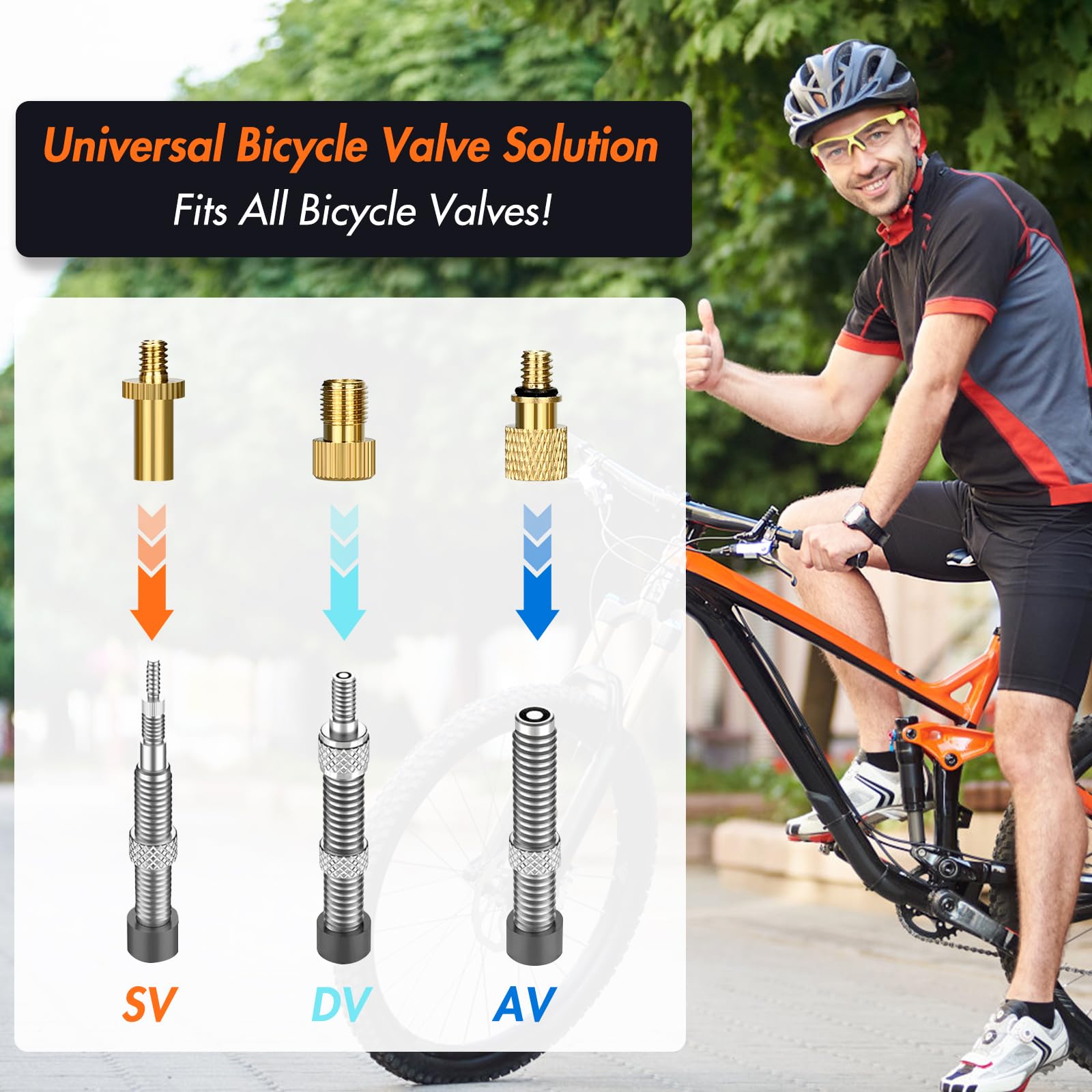 Accessori bici 41 Pezzi Adattatore Valvola Bici, Accessori Compressore Aria con Ago per Gonfiare Palloni, Pompa per Bicicletta e Pompa Bicicletta Set, Adattatore per Bicicletta, Palloni, Materassino