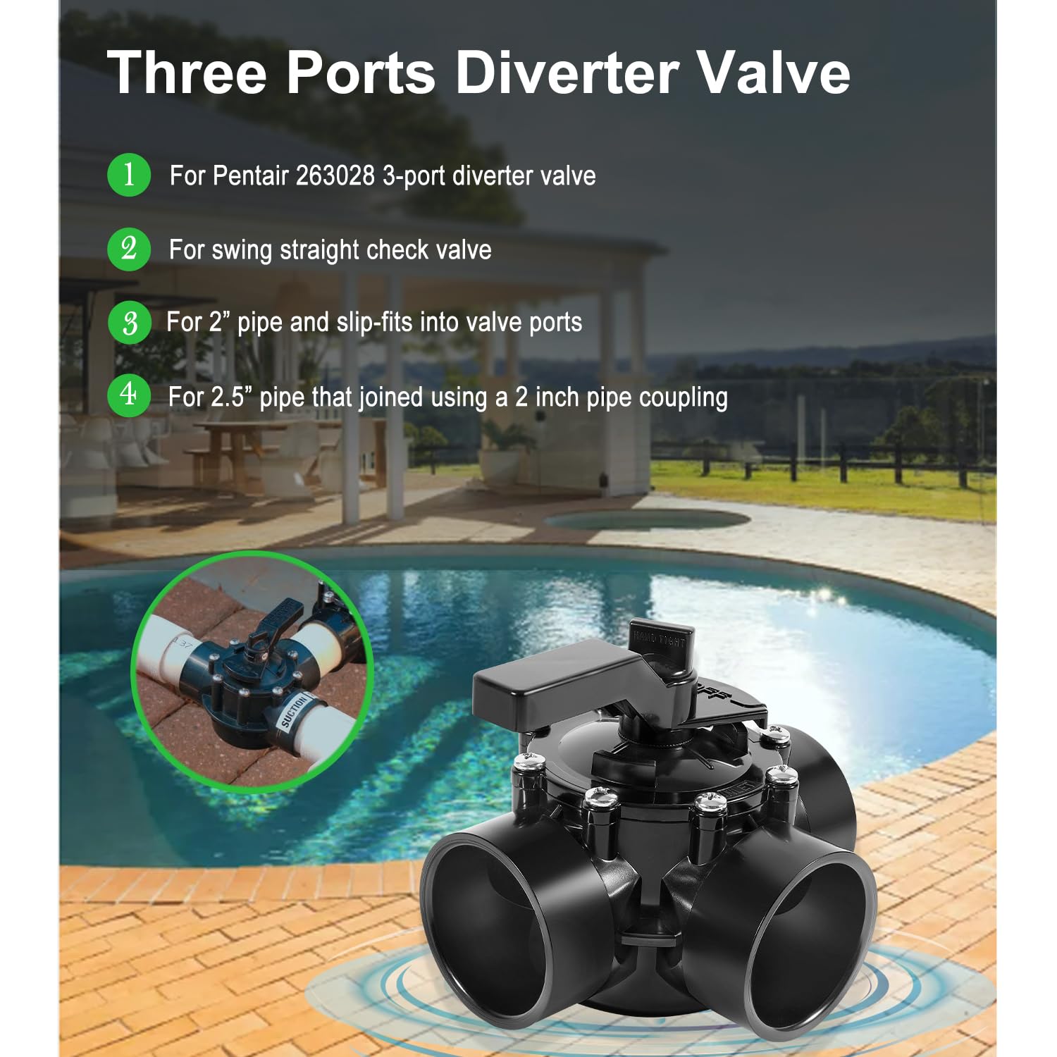 Amazon.com: 2 Inch 3 Way Valve Replacement for Pentair
