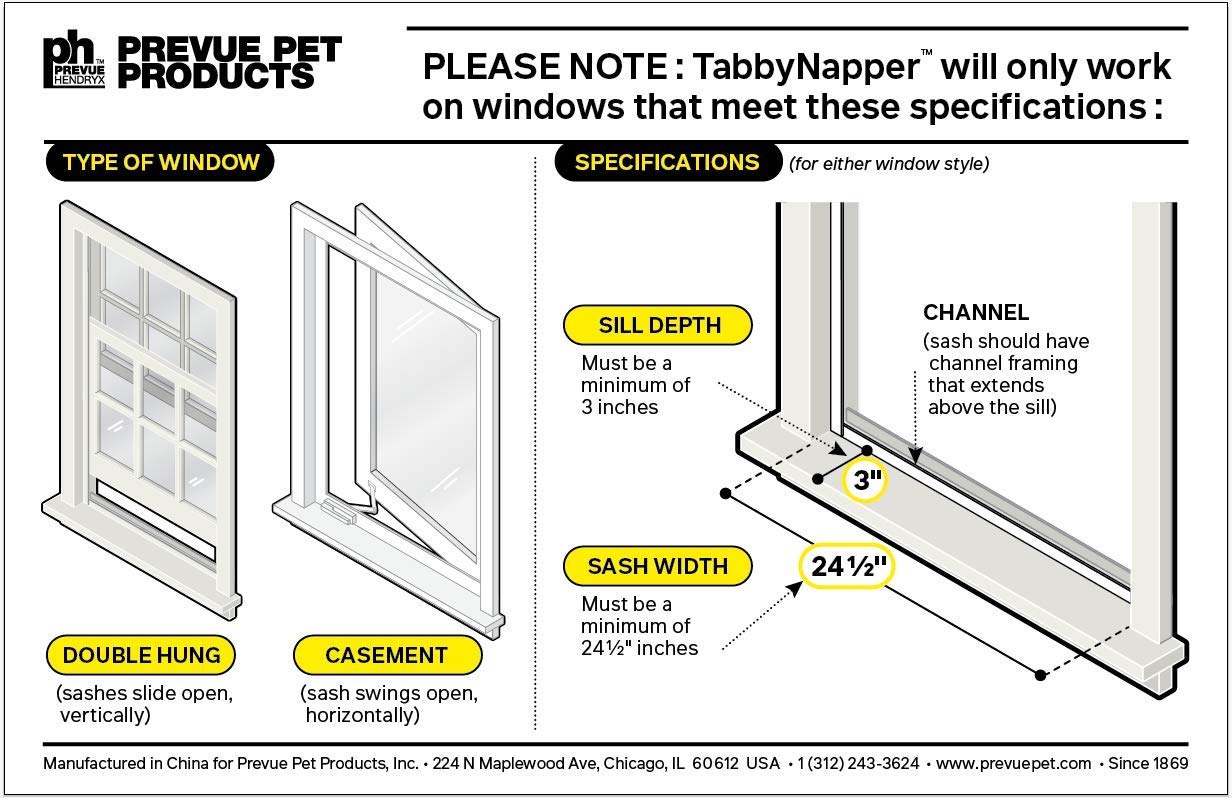 Prevue Pet Products TabbyNapper Perchoir de lit pour Chat Facile à Monter pour fenêtre, Aucun Outil nécessaire