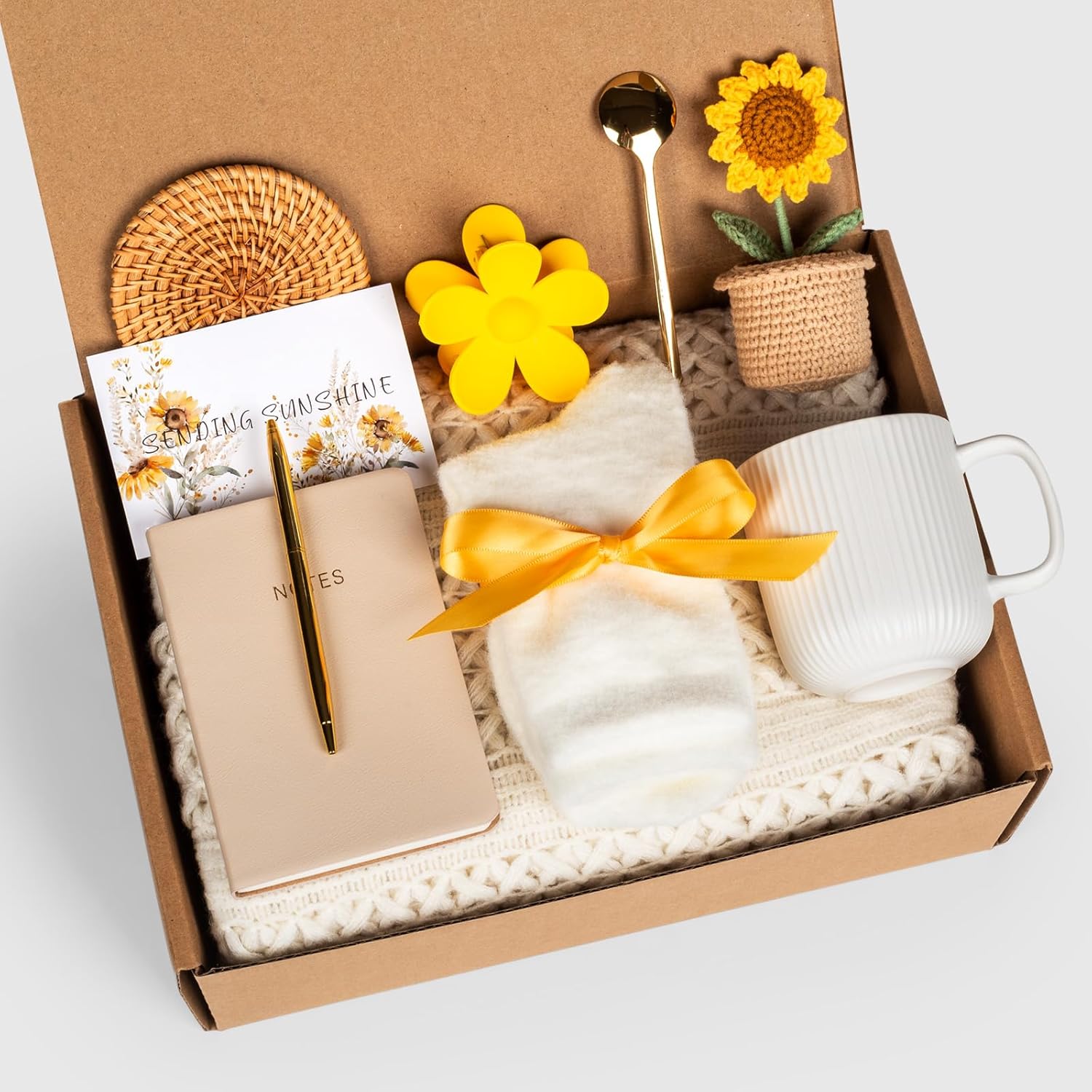 Birthday Gifts for Women, Self Care Get Well Soon Gift Basket for Women, Sending Sunshine Sunflower Thinking of You Care Package for Her, Friendship, Mom, Sister, Best Friend, Wife, Coworker - Image 5