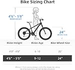 JOYSTAR Lubbock 20 24 Vélo enfant de pouce pour les garçons & Filles Âge 7-12 ans Hardtail VTT pour les enfants avec 1-Speed/7-Speed Automobile, Pneus muraux blancs, Vélo pour enfants