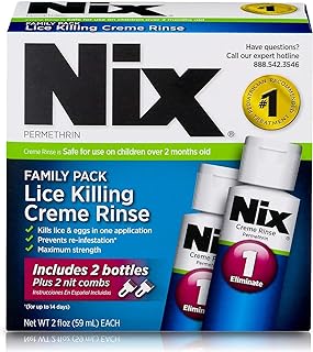 Nix Lice Killing Crème Rinse Family Pack, 2 oz Nix Crème Rinse and 2 Nit Combs