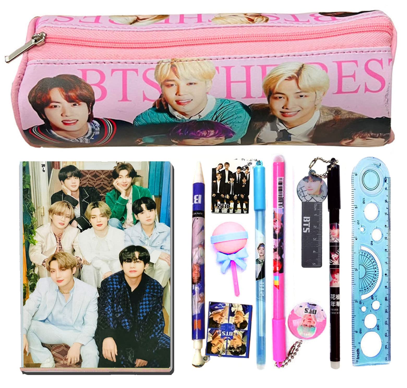 KOBBET® 8pcs BTS Stationery Gift Set for Girls BTS Round Pencil Pouch, BTS A6 Diary (100 Ruled Pages), BTS All Pen Pencil BTS Theme Stationery Return Gift, Party Favor Birthday Gift for Girls (B0C6K9HHCR) Amazon Price History, Amazon Price Tracker