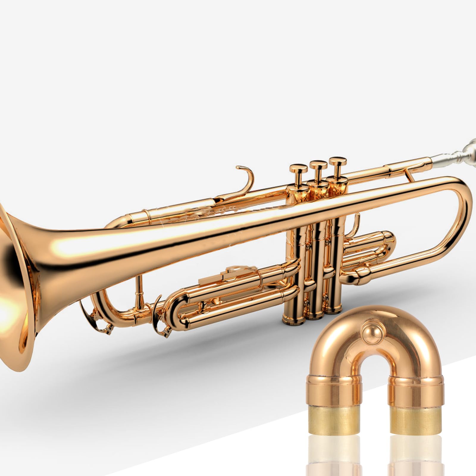 STOBAZA Col de Trompette Petit Coude Doré en Laiton, Accessoire de Remplacement pour Instrument de Musique, Tube Réglable, pour Entraînement des Musiciens