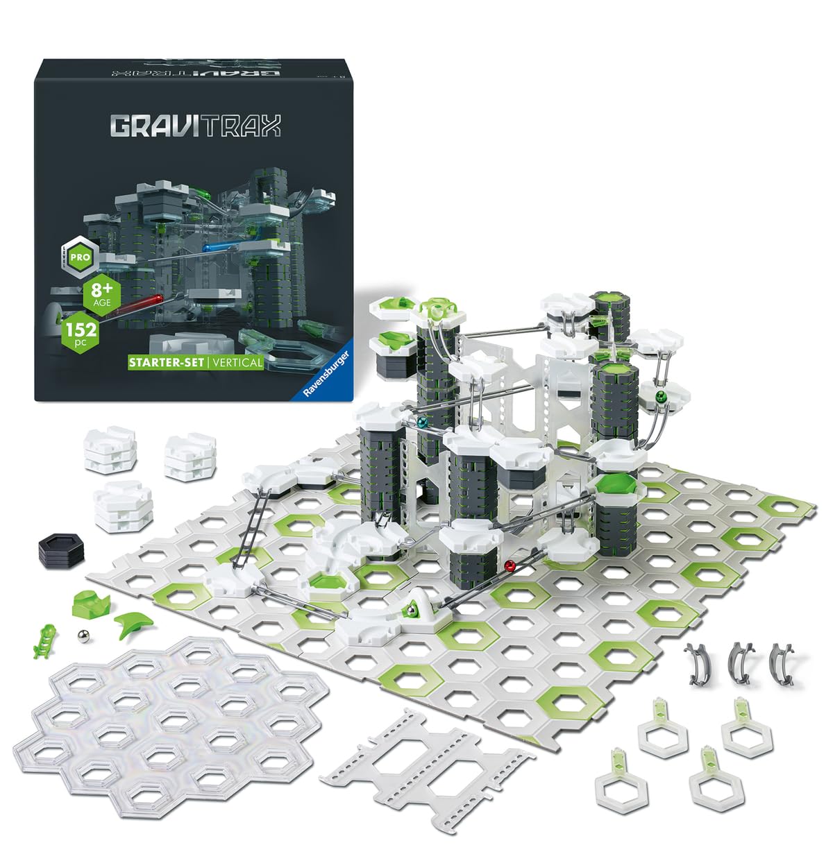 Ravensburger GraviTrax Pro Starter Set Vertical – Circuit à Billes 3D avec piliers et balcons – 153 pièces – Jeu de Construction pour Enfant dès 8 Ans – Version française
