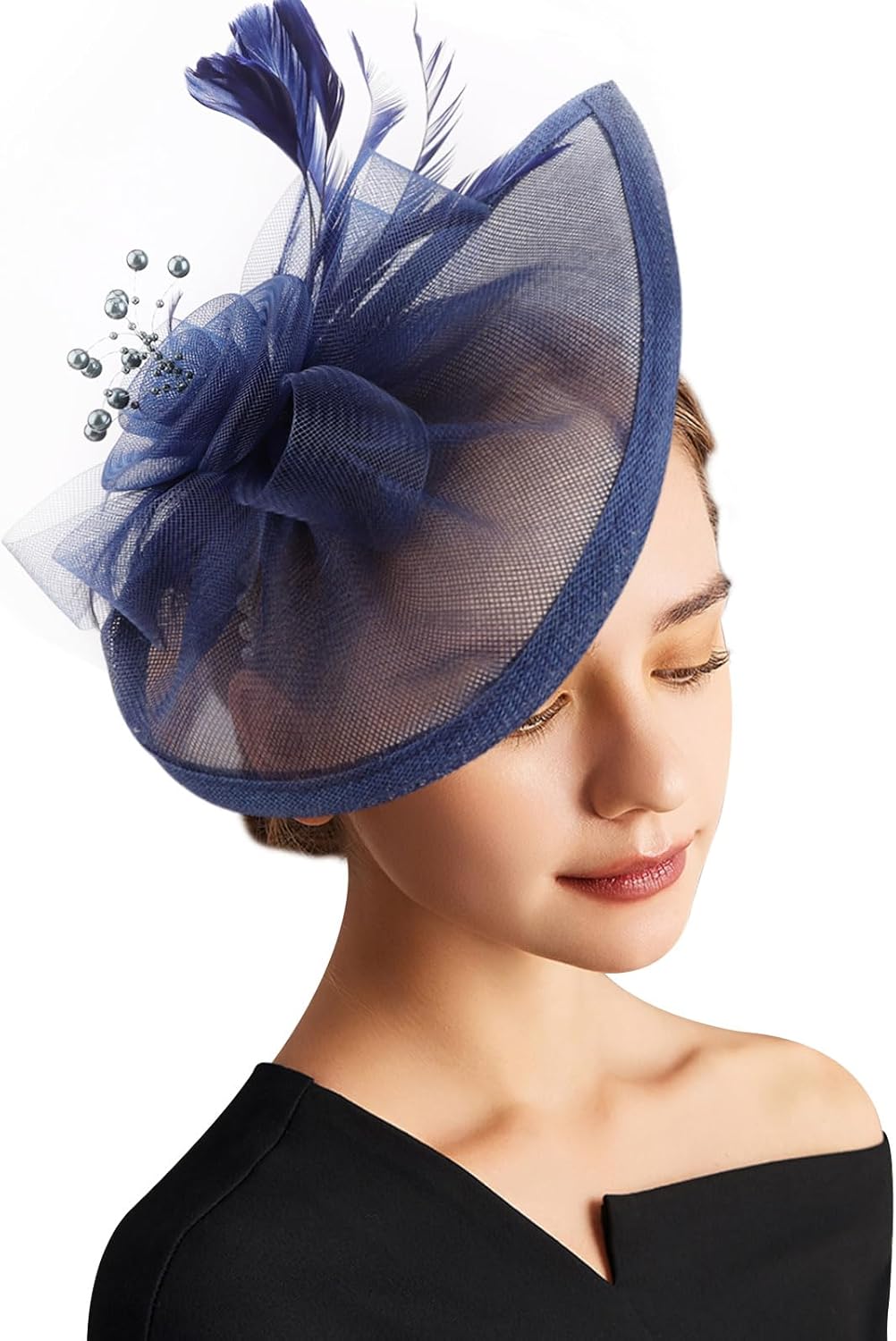 DRESHOW Women Fascinator Hats Tea Party Hat Vintage Pillbox Hat Headband for Cocktail