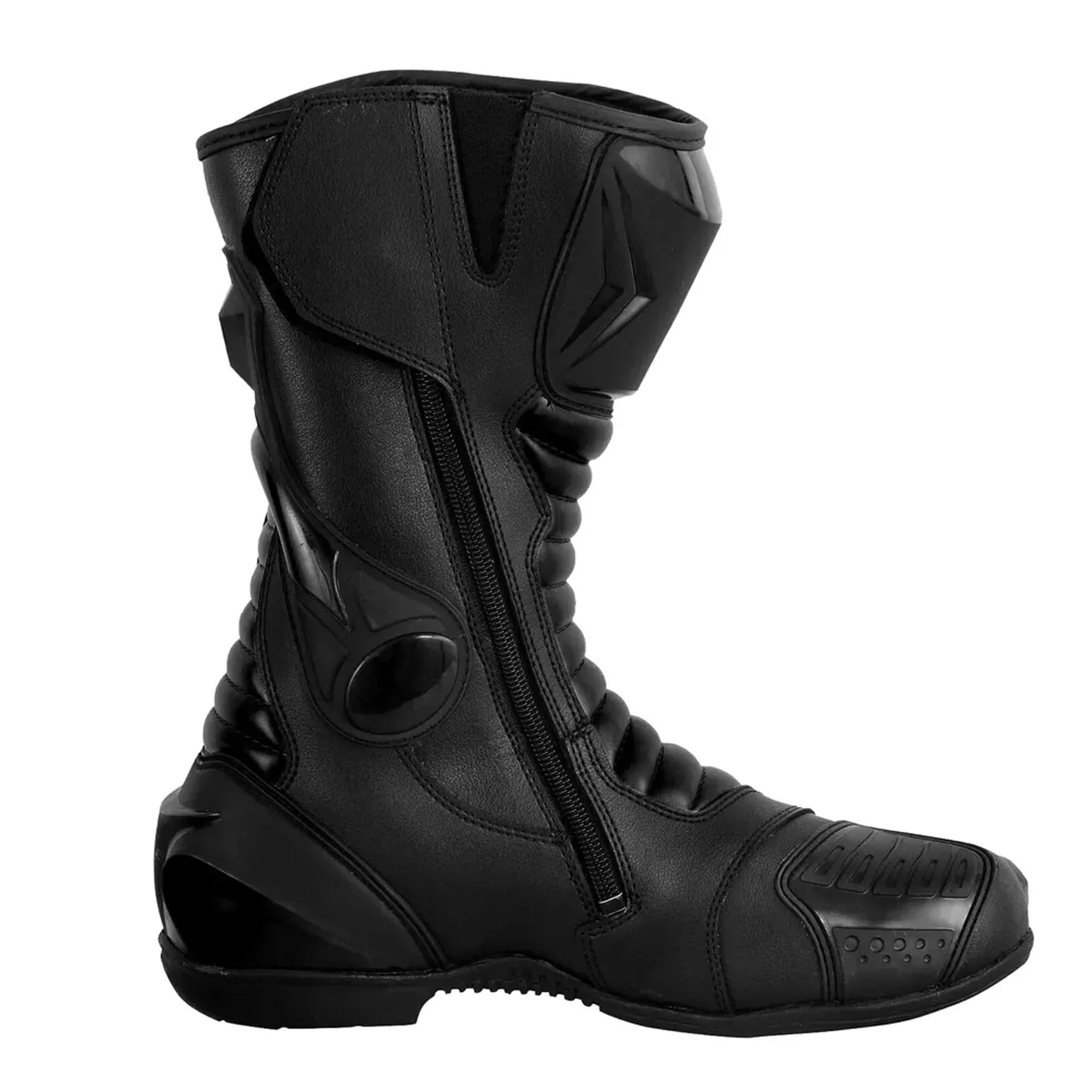 Stivali da Corsa Per Moto da Uomo Scarpe Impermeabili Lunghe in Pelle da Moto Touring