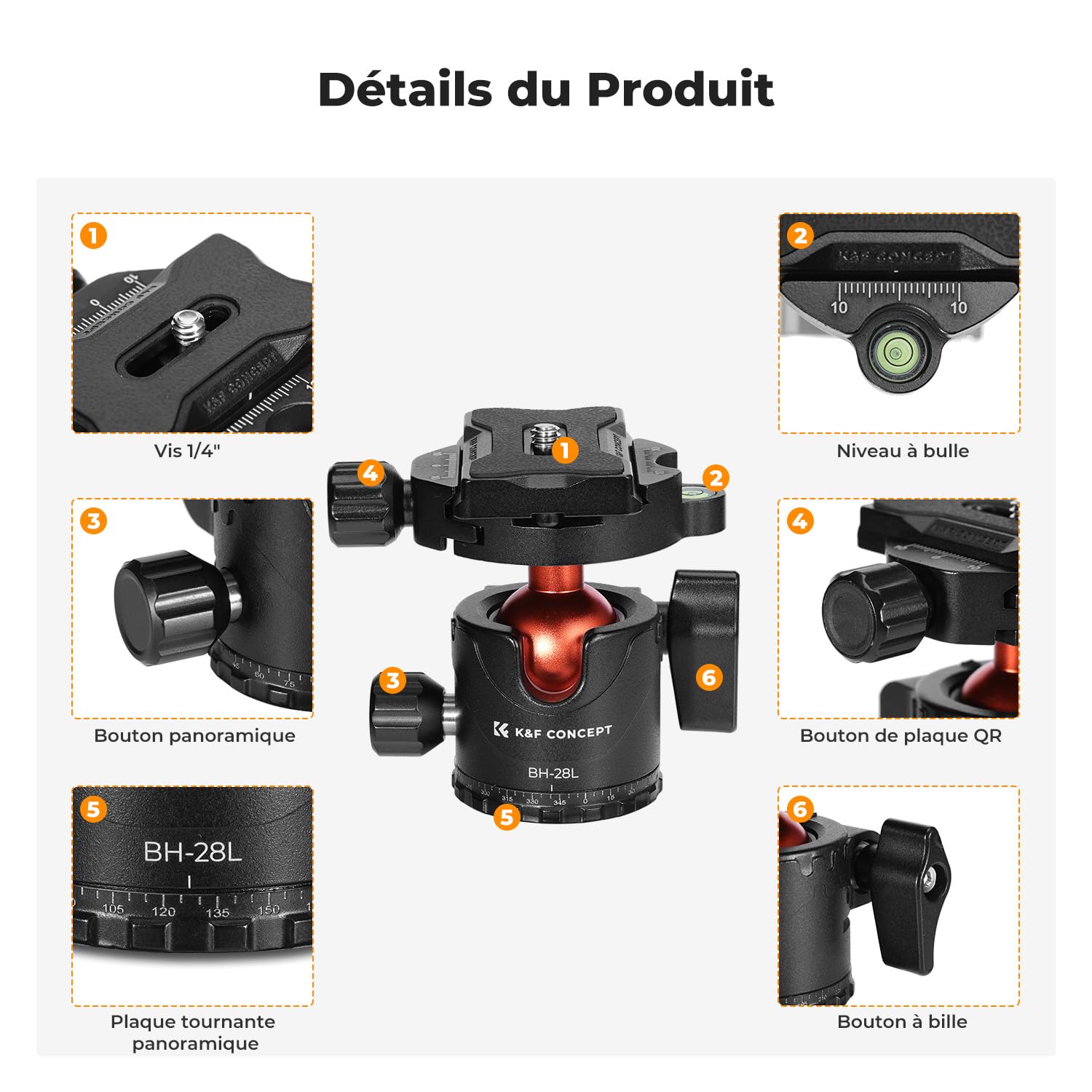 K&F Concept Super Clamp with Dual Ballhead Magic Arm - K&F Concept