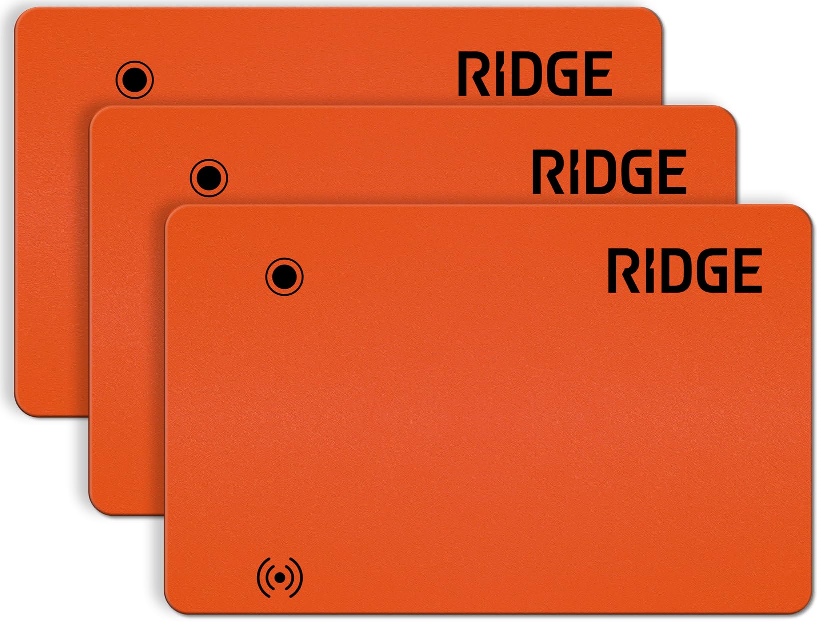 3-Pack Ridge Tracker Card Compatible with Apple Find My, Compatible with Android Slim Tracking Card - Wallet Finder, Item Locator for Luggage Tags, Passports, Phone - MFi Certified