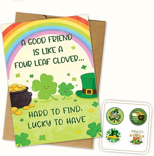Podagree St. Patrick's Day Cards with Envelopes and Stickers Greeting Card Green