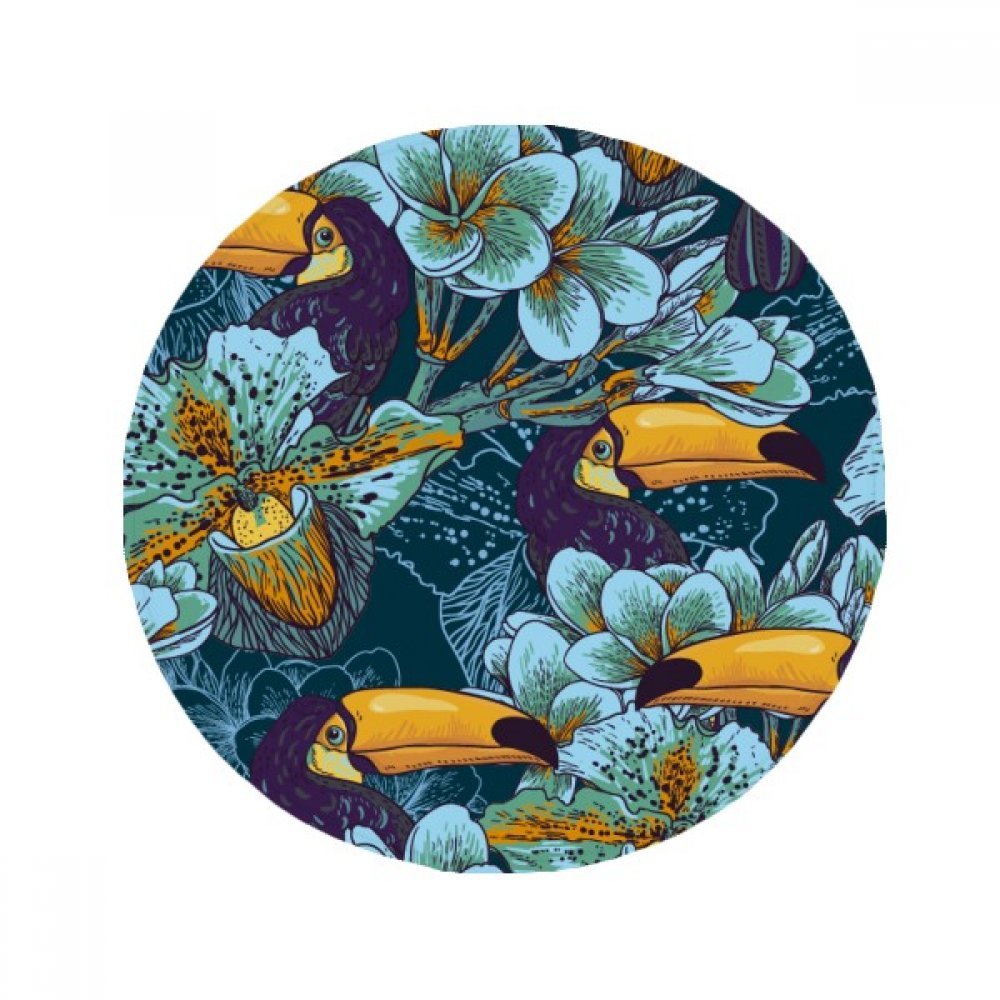Tapis oiseau orchidée rond 80cm une idée cadeau originale pour la maison
