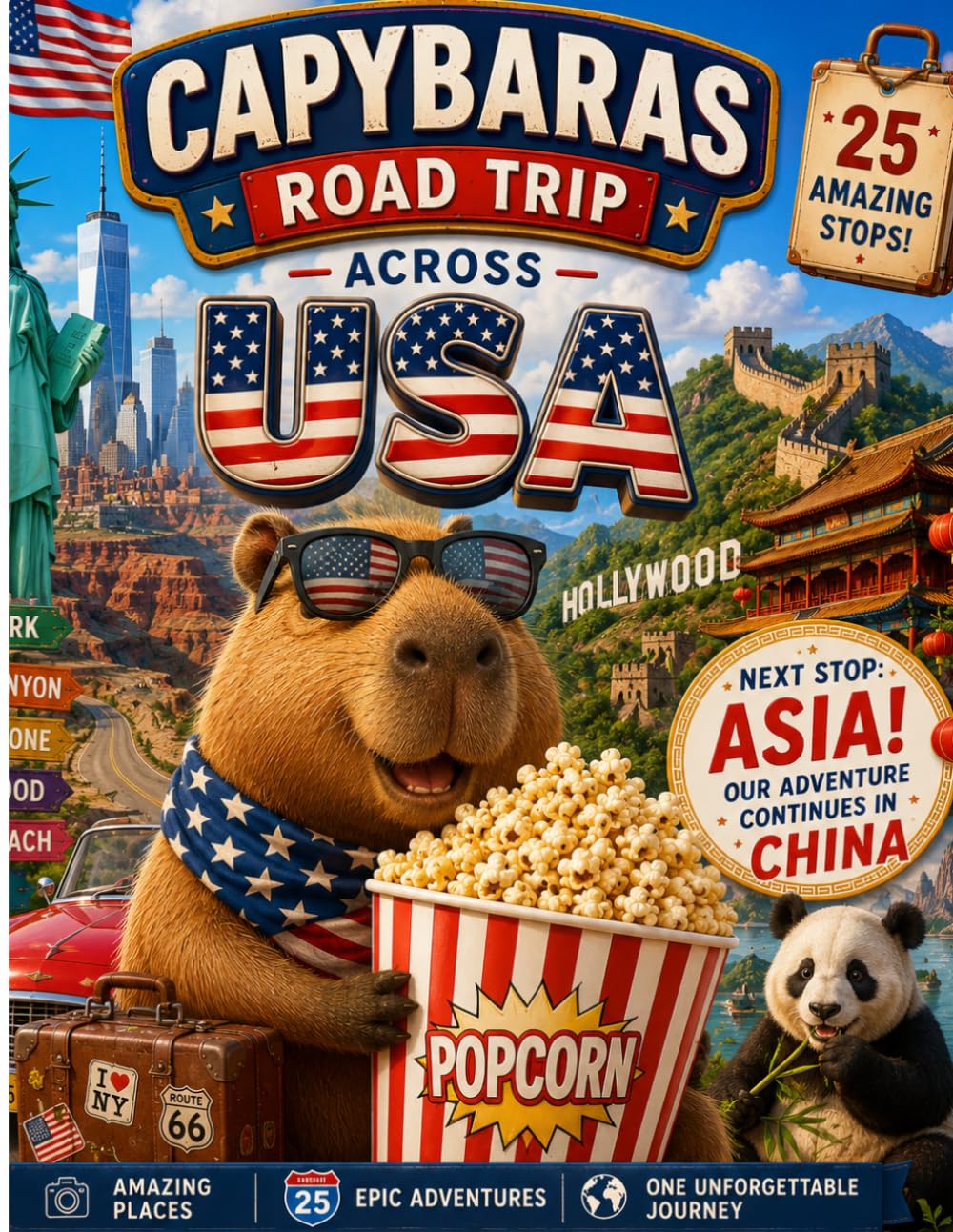Capybara Road Trip Across the USA: 25 Amazing Adventures Across America! (Capybara Around the World)