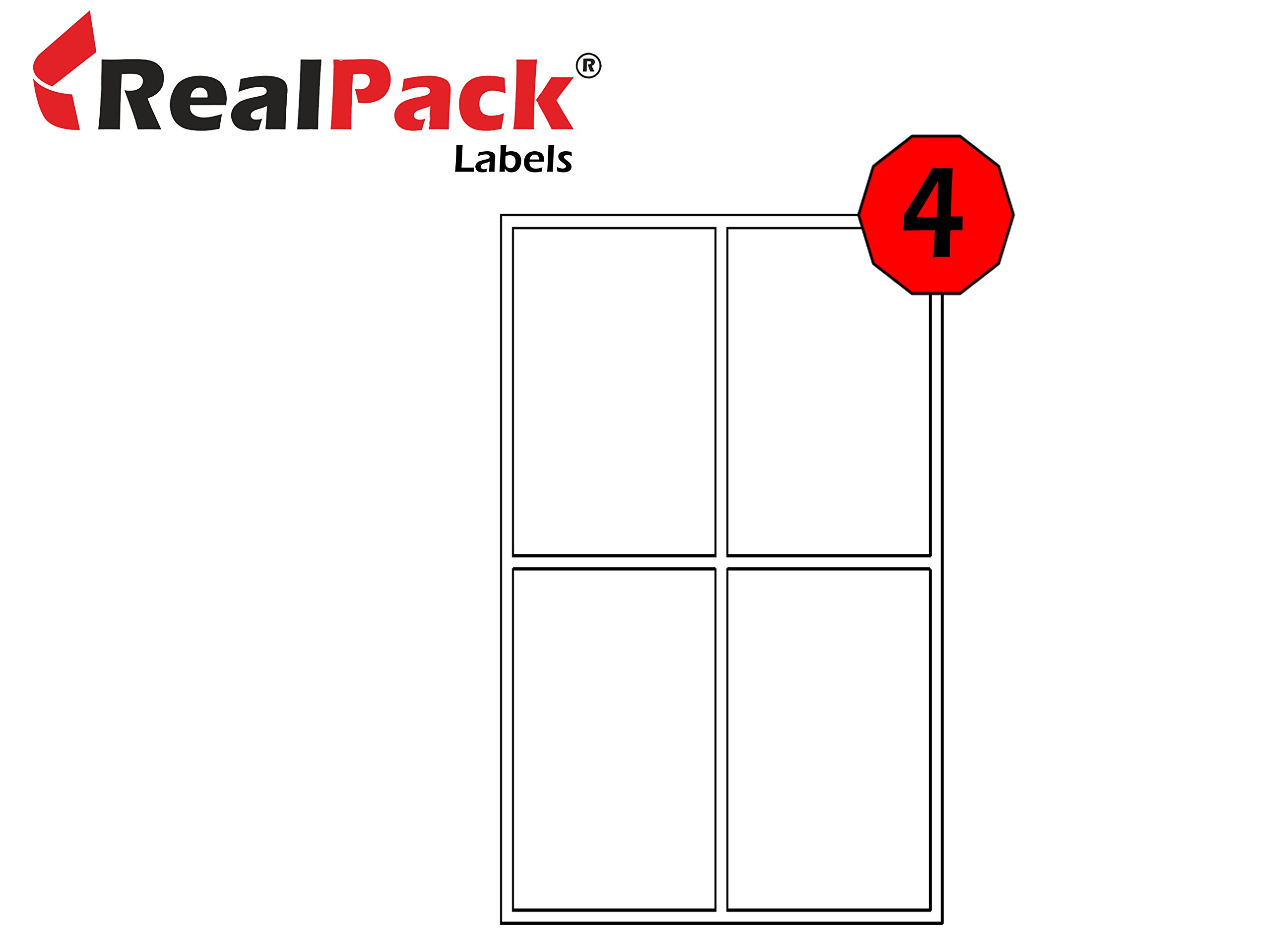 A4 Adressetiketten für Laser- und Inkjet-Drucker, 4 Etiketten pro Seite, 99,1 mm x 139 mm, 2000 Stück