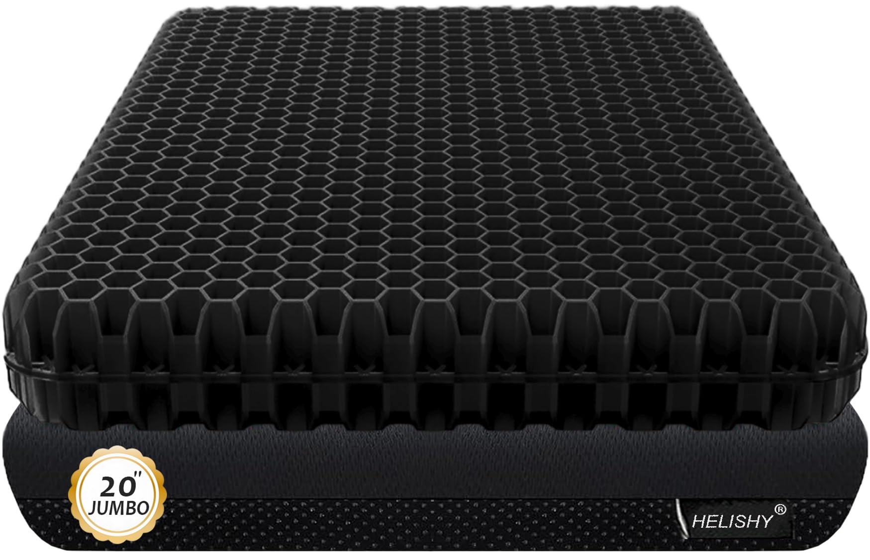 20" Gel Seat Cushion for Long Sitting Pressure Relief - Jumbo & Thick Gel Cushions for Office Chairs - Tailbone Pain Relief Cushion, Sciatica & Back