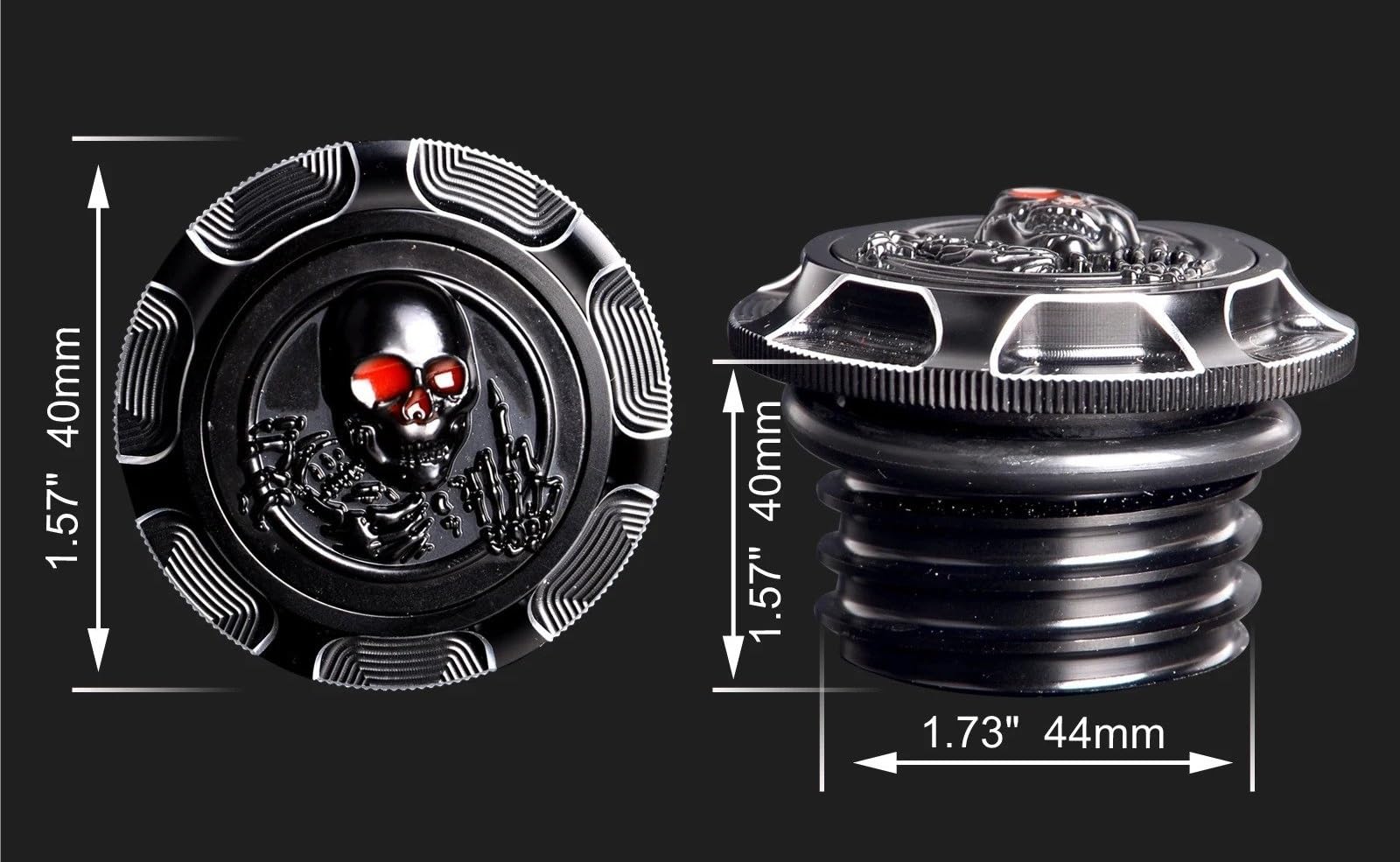 Tappi per serbatoi Per Sportster XL 1200 883 X48 Dyna Touring Road King Alluminio CNC Tappo Olio Decorativo Copertura Serbatoio Moto Accessoires Carburante Gas(Chrome A)