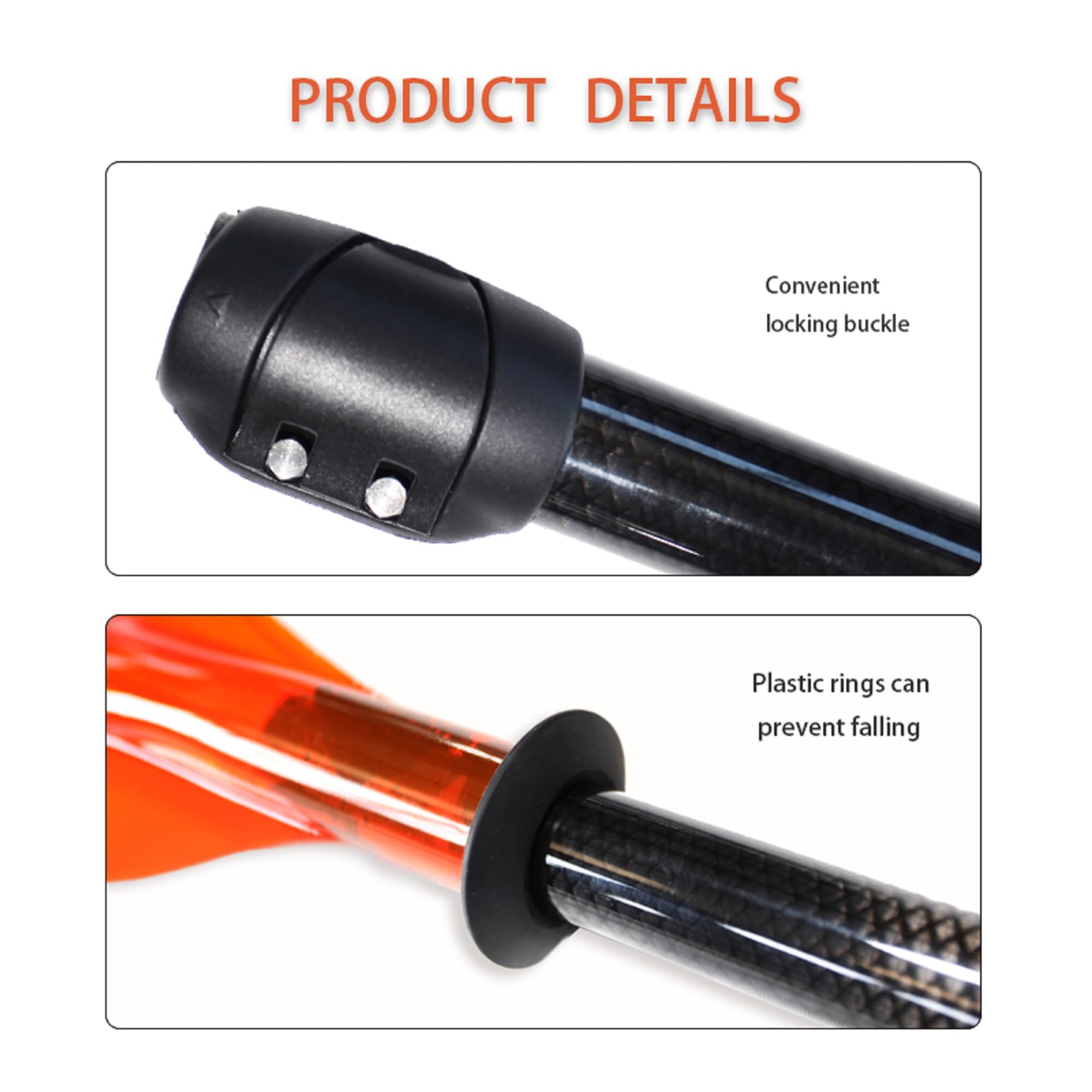 Amazon | KHEALING カヤック パドル ボート用 215-240cm 光沢のある魚  