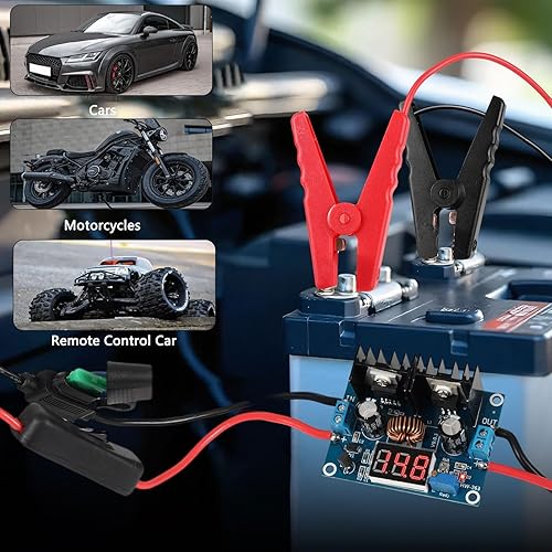 Miniatura 5 de Abrazaderas de cocodrilo para cable de puente compatibles con batería Makita de 18 V, 2 pies y 14 AWG, cables de alimentación de arranque automotriz