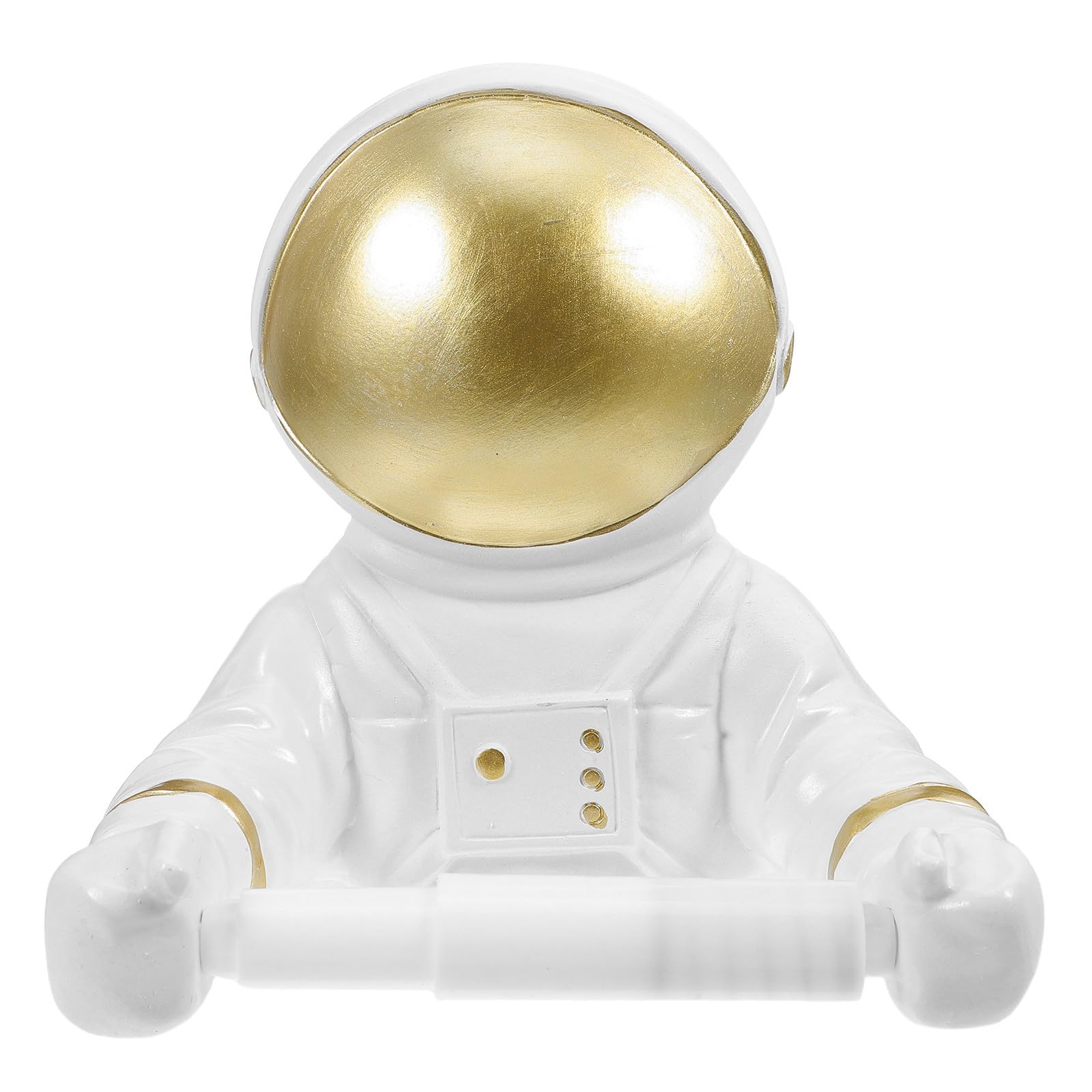 Soporte para papel higiénico de resina dorado astronauta ligero para hogar y hotel