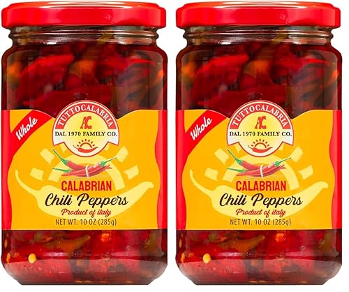 Vista 11 de TUTTOCALABRIA TuttoCalabria, Pimiento picante entero de Calabria, 285g (10.2oz), Calor intenso y equilibrado, Envasado en aceite de oliva extra