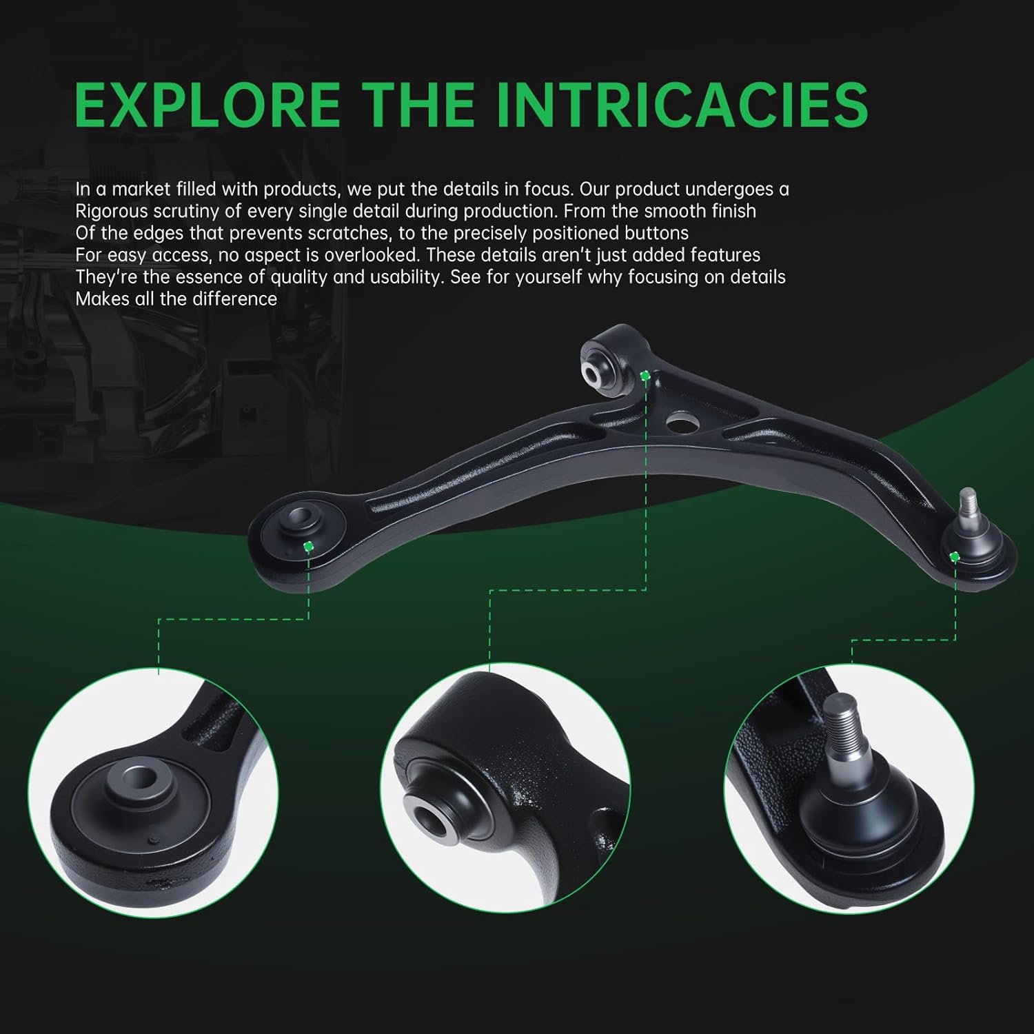 AUQDD 6Pcs Front End Suspension Kit Fit For 1999-2001 2002-2004 Ho-nda Odyssey, 2 Lower Control Arm w/Ball Joint 2 Sway Bar Link 2 Outer Tie Rod End (# K620325 K620326 K90349 ES3669)