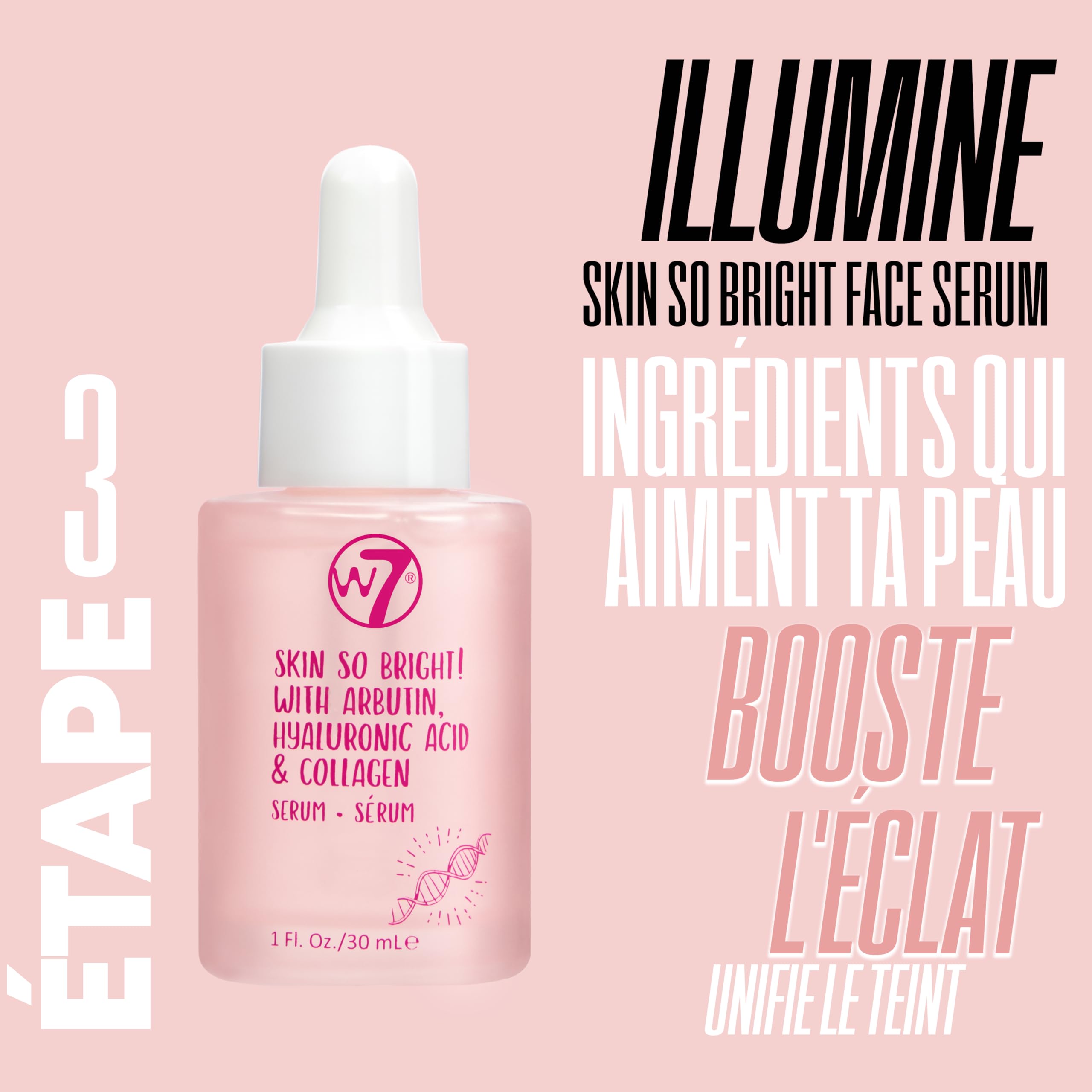 W7 Coffret de Soin de la Peau - Routine Quotidienne en 5 Étapes - Crème Hydratante, Sérum, Tonique, Nettoyant et Masque pour les Lèvres