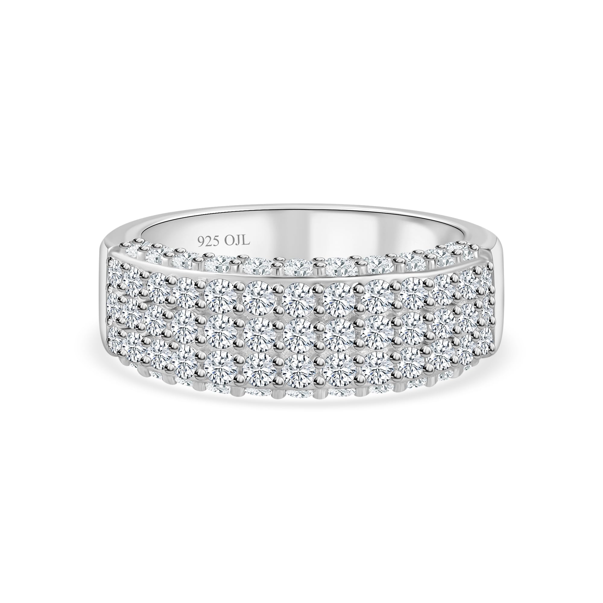 Ornate Jewels 925 Silver Round AAA Grade American Diamond Cluster Engagement Band Ring for Women and Girls (B09G9LS127) Amazon Price History, Amazon Price Tracker