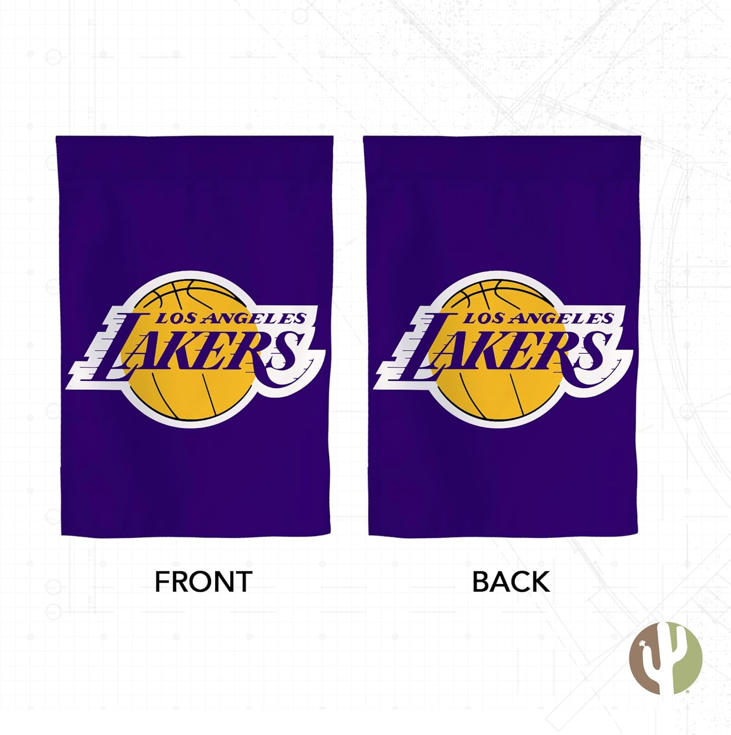 Desert Cactus Los Angeles Lakers LAL Garden Flag – 19 x 12 inch NBA LA Lakers Team Banner, For Outdoor Display and Events (Design A) - Image 2
