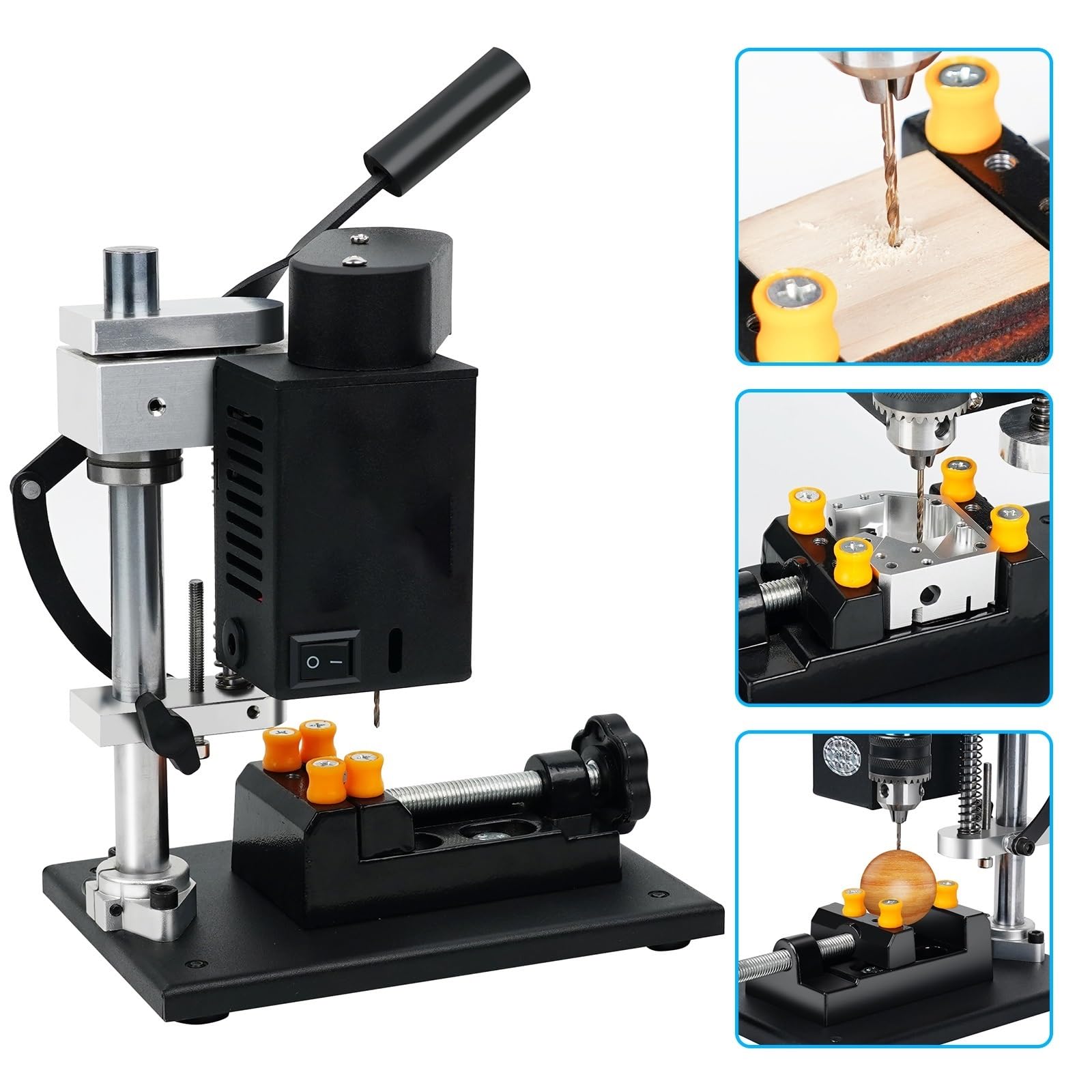 Mini trapano da banco elettrico Kit supporto 8000 R/min 7-Gear velocità variabile preciso fai te foratura Macchinari da officina