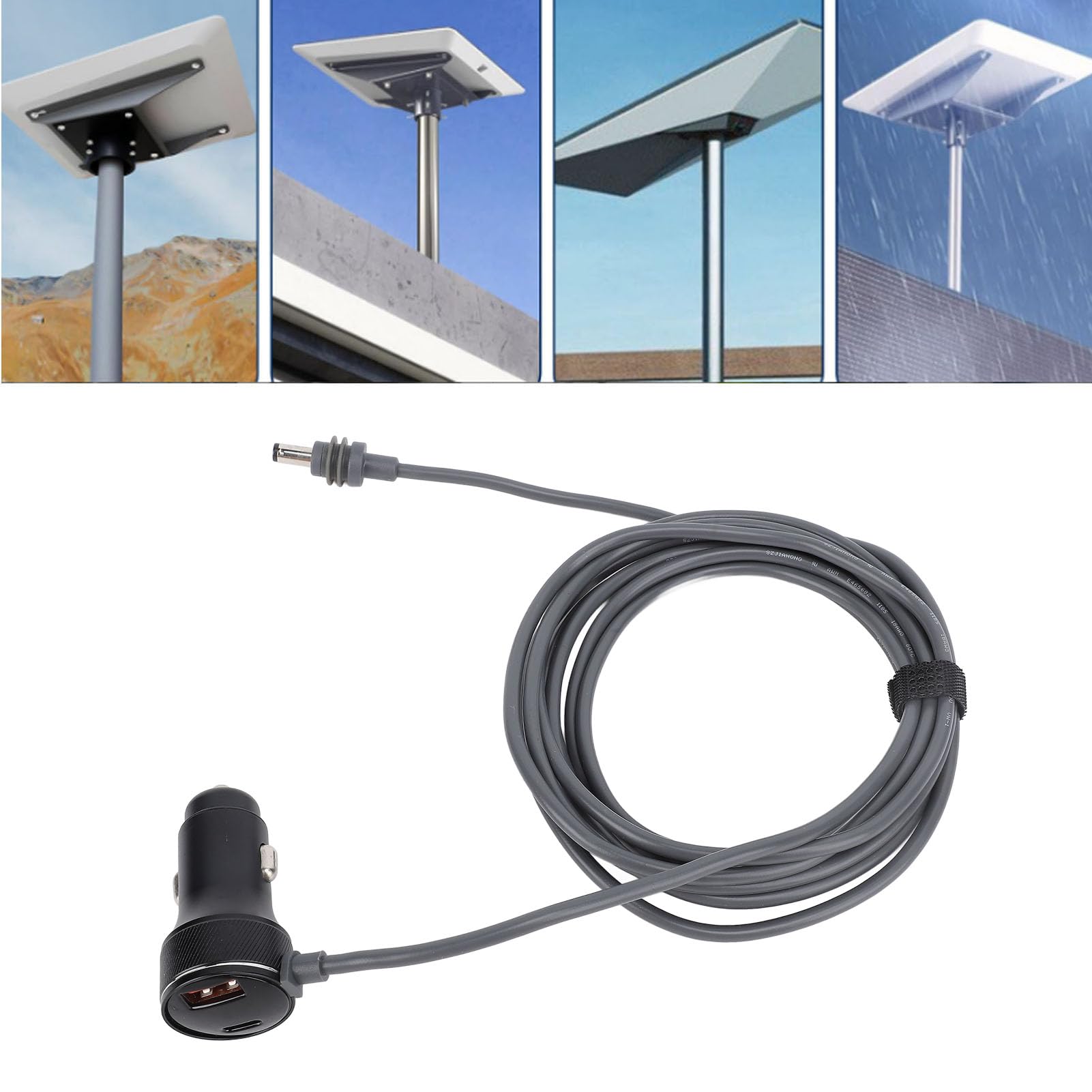 Dpofirs Satellite DC Car Power Cable, 3 Meter 9.8FT 18AWG Type C to DC Car Charger Cable for Starlink Mini, IP68 Water Resistant Starlink Charging Cord for Trucks Buses Ships