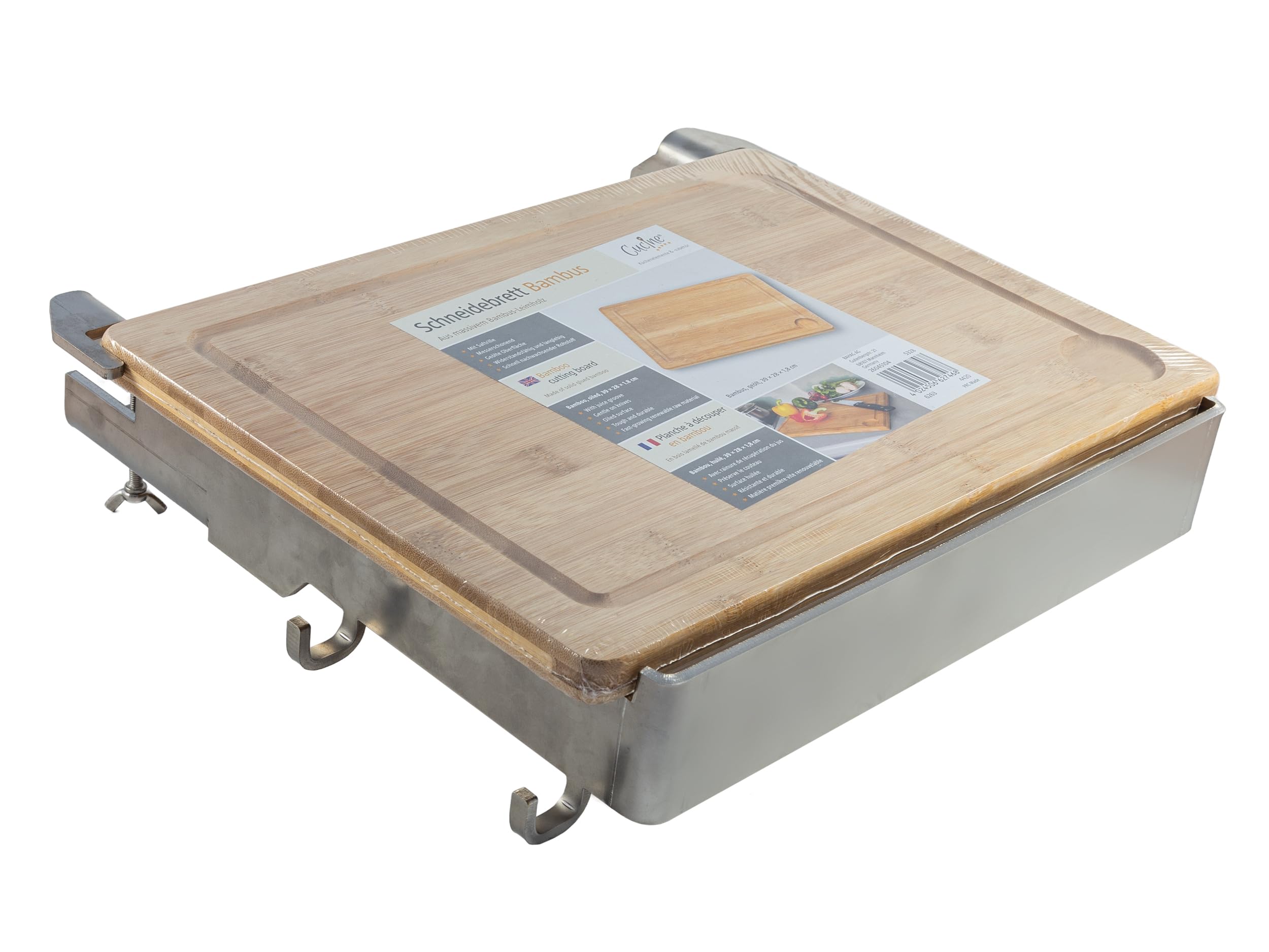 ZIEGER Holzbretthalter mit Schneidebrett für Feuerplatten mit 4-11mm Dicke