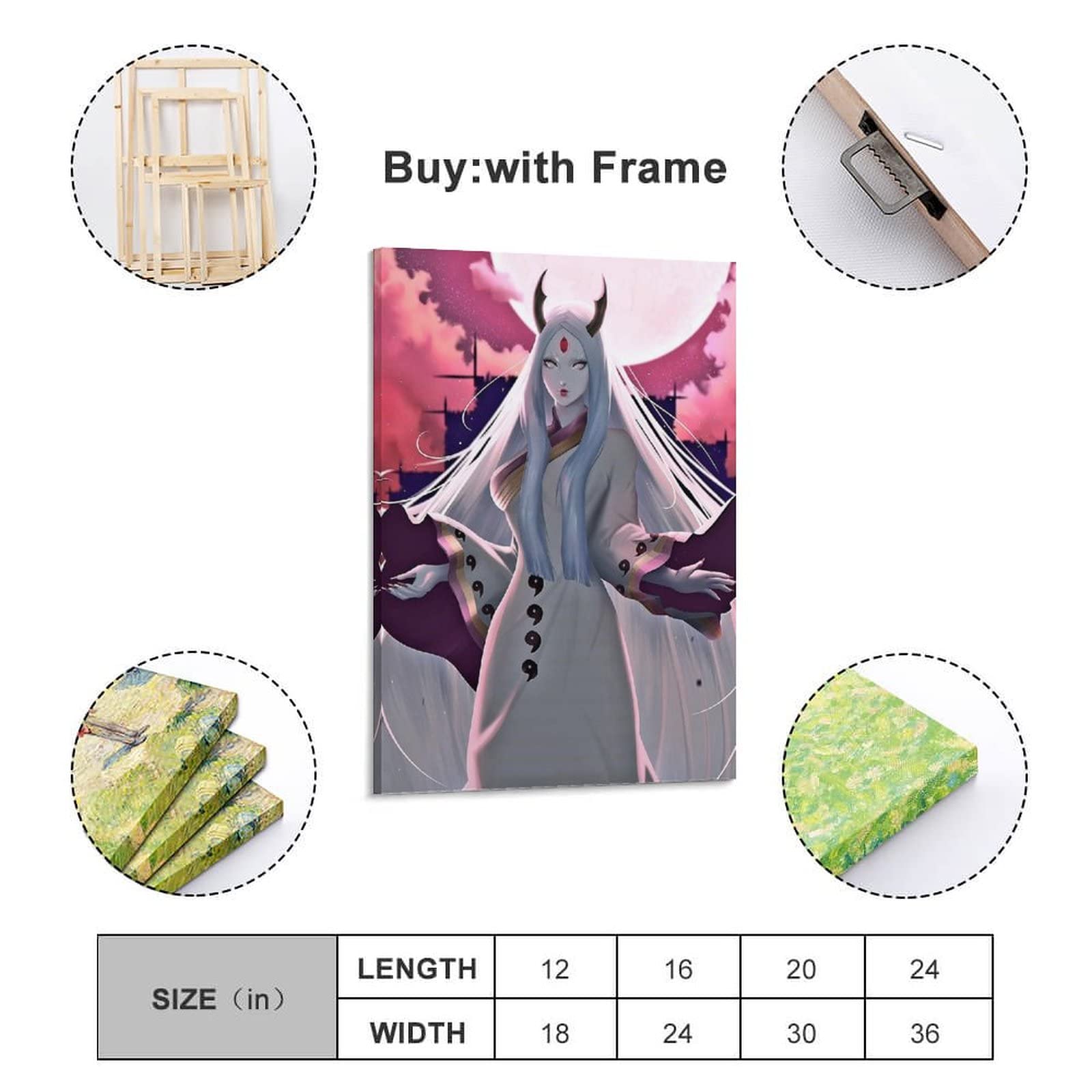 Amazon.co.jp: Anime Naruto Kaguya Otsutsugi Canvas Art Poster