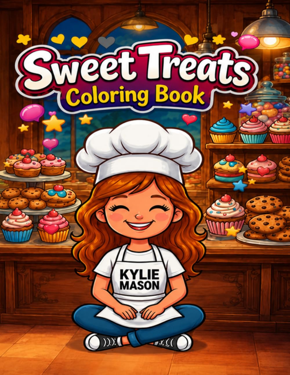 Sweet Treats: A Cute Coloring Book of Cupcakes, Donuts, Ice Cream & Desserts for Kids and Adults