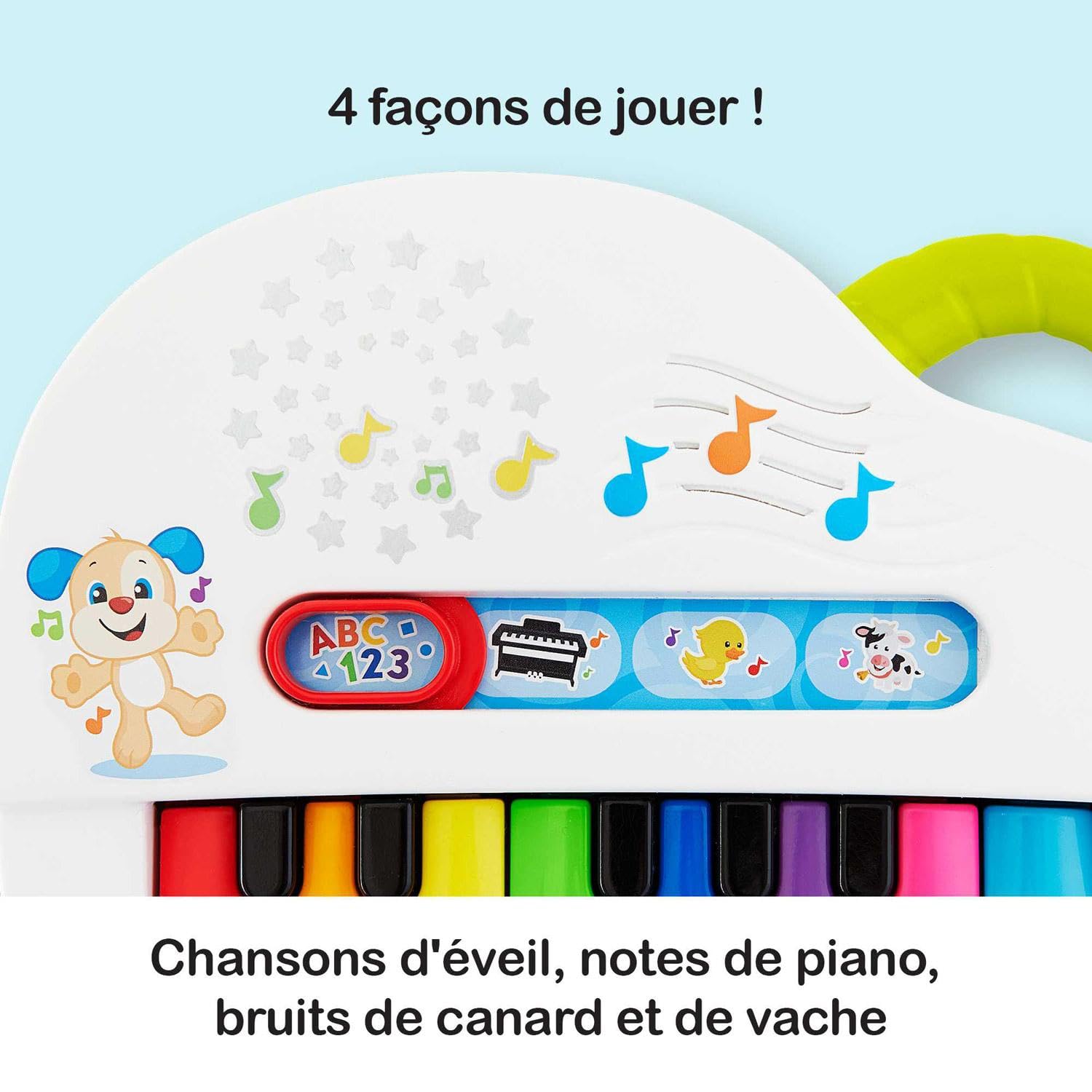 Piano D'Éveil Fisher-Price HND54 - Jouet Musical Avec Lumières Pour Bébé Dos/Ventre