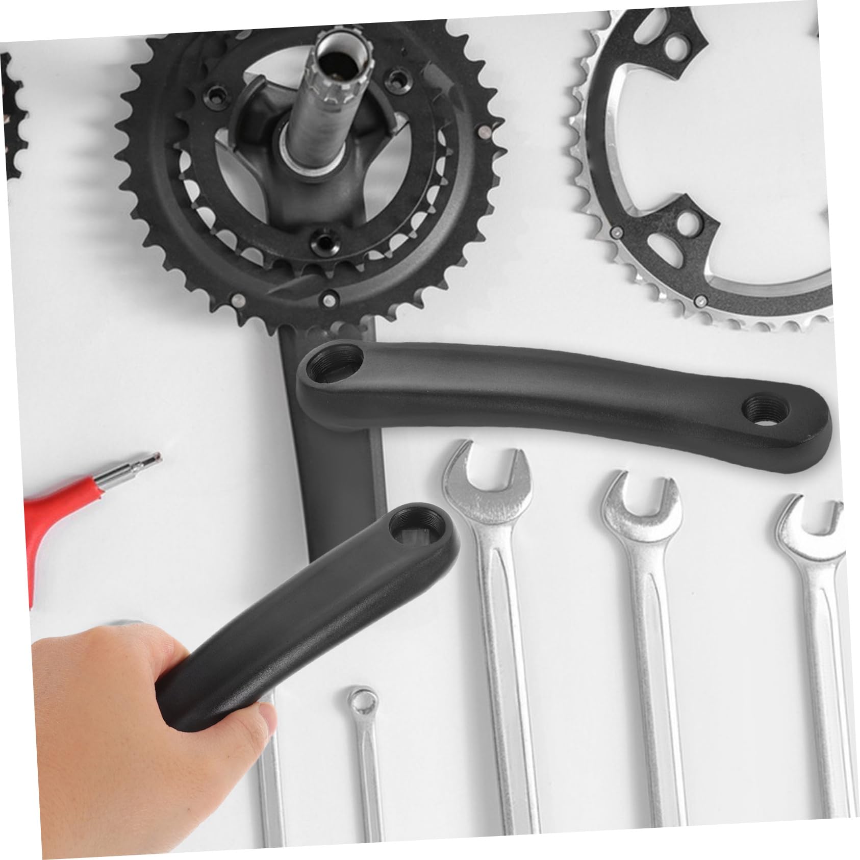 Abaodam 2pezzi Pedivelle Bici Metallo Braccio Pedivella Sostituzione Bicicletta Mountain Bike Elettrica Strada Cuscinetti Guarnitura