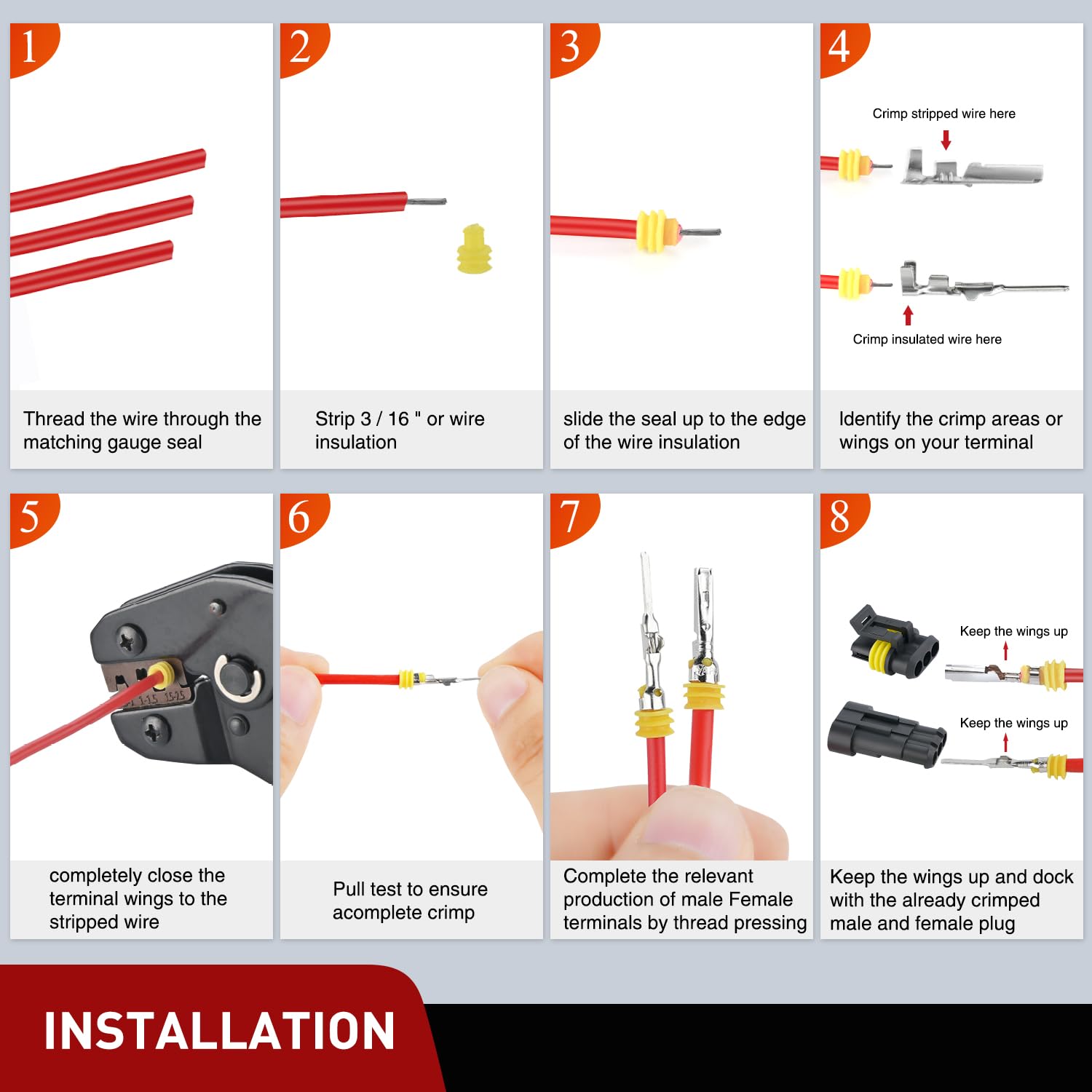 Nilight - Conector eléctrico de 622 unidades, 1, 2, 3, 4, 5, 6 pines, conector macho hembra de conexión rápida, impermeable, para coche, camión, motocicleta, barco marino, 43 juegos