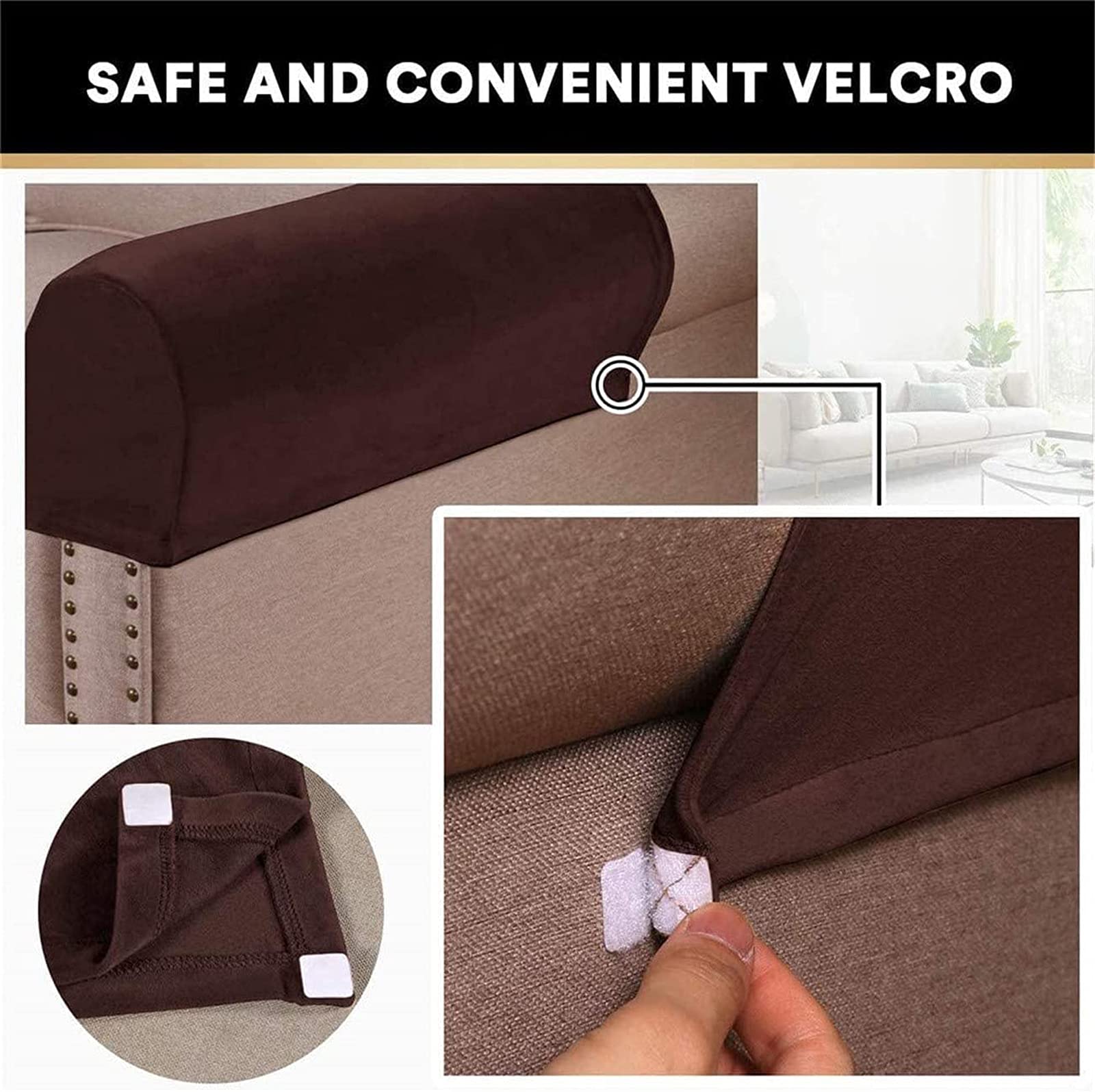 Copribraccioli for poltrona, Copribraccioli for poltrona, Copribraccioli elasticizzati for poltrona, Copribraccioli antiscivolo, Copribraccioli for poltrona, in velluto spesso, Copribraccioli for prot