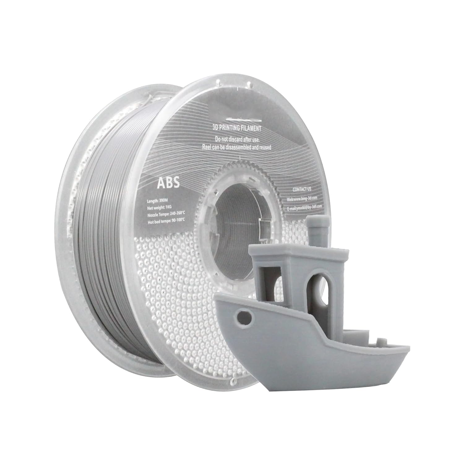 ABS 3D Printer Filament ABS 3D Printing Filament 1.75mm Dimensional Accuracy +/- 0.02 Mm, ABS 1KG Gray