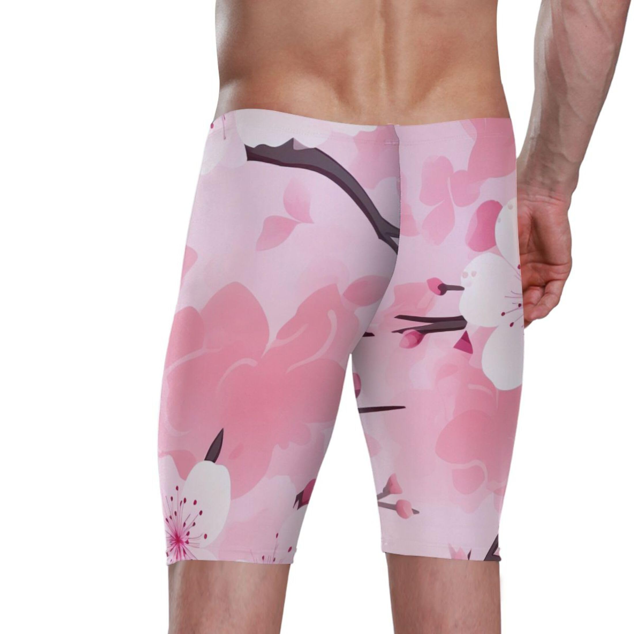 Pink Cherry Blossoms Swim Jammers Swimsuit for Men XXL B0401908