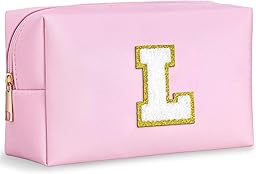 YOOLIFE Geschenk Mädchen 6 7 8 9 10 11 12 13 14 15 Jahre - Buchstaben Kosmetiktasche Damen Mädchen Schminktasche, Reise Make up Tasche, Teenager Geschenke für Damen Freund Schwester Mama, Rosa L