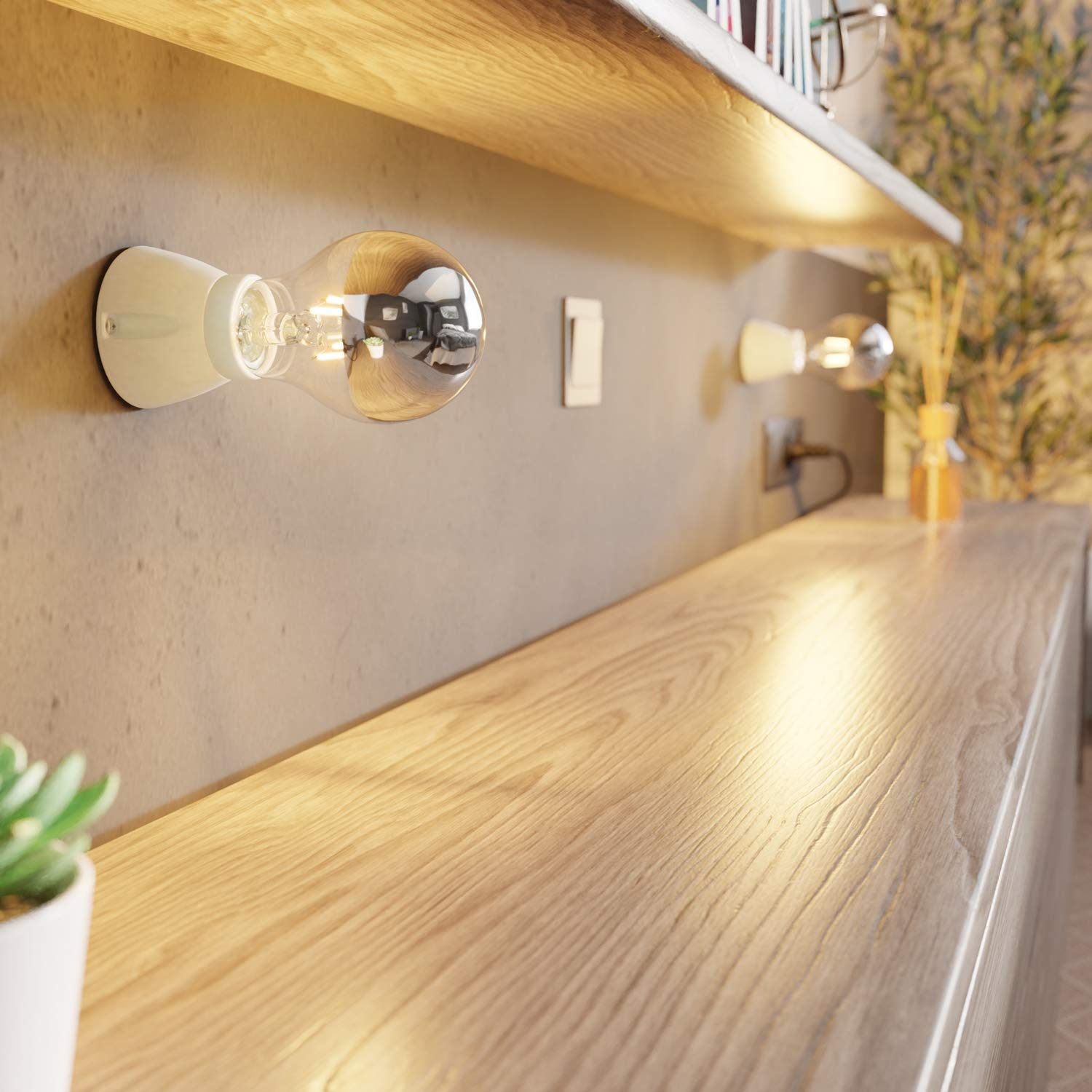 ledscom.de 5x E27 LED Leuchtmittel, A60, warmweiß - kaltweiß (2700-7000 K), 4,8 W, 486lm, Smart Home, WLAN, Alexa, Kopfspiegel (silber)