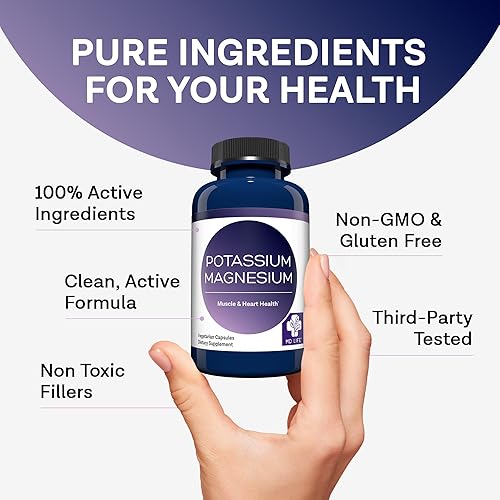 Miniatura 7 de MD Life Suplemento de magnesio y potasio 90 cápsulas complejo de magnesio de alta absorción suplemento de magnesio para apoyar la salud vascular y