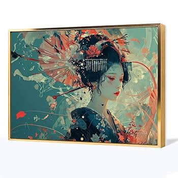 Amazon.co.jp: 絵画 日本人女性の横顔アート絵画インテリア 絵画