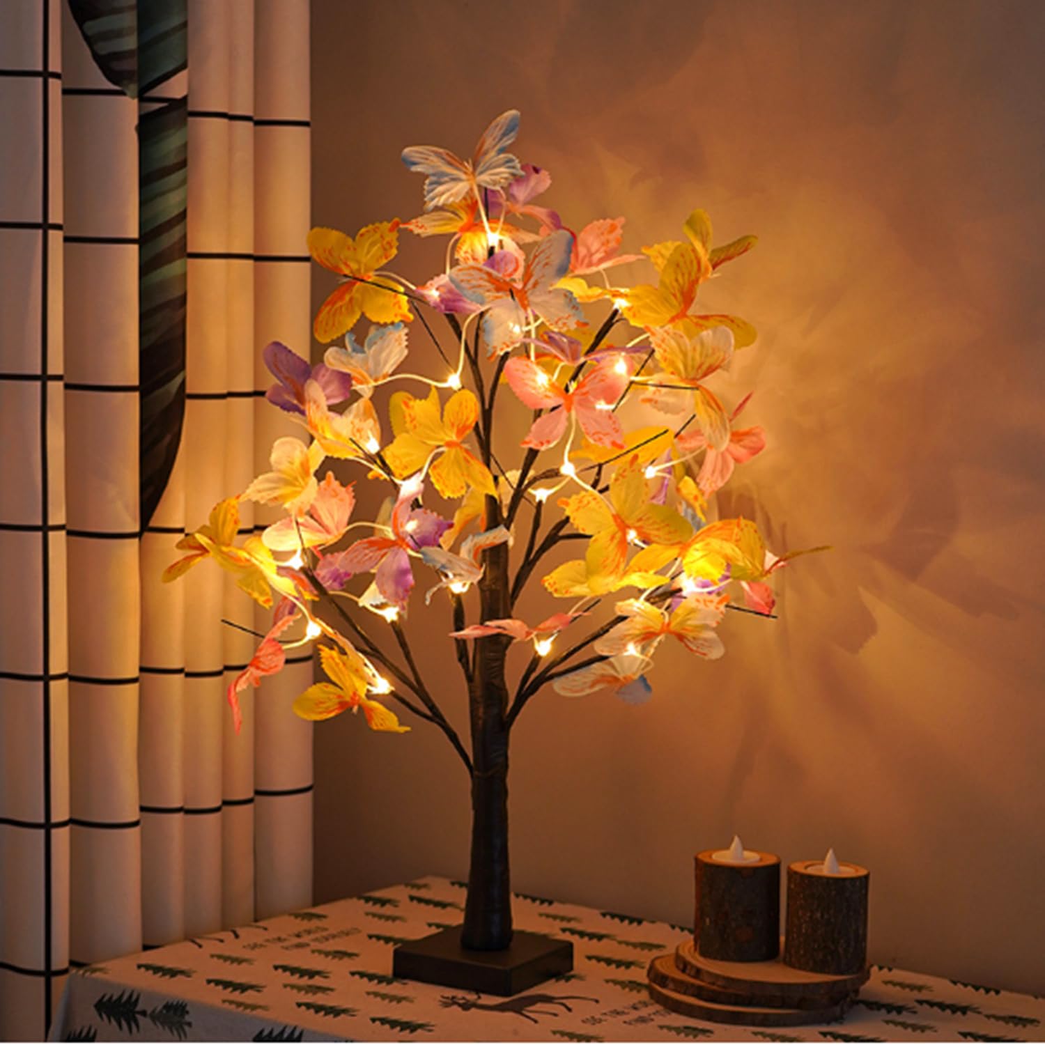 蝶の樹　Butterfly Tree #004 Amazon.com: LED Butterfly Birch Tree Lights Artificial Tree